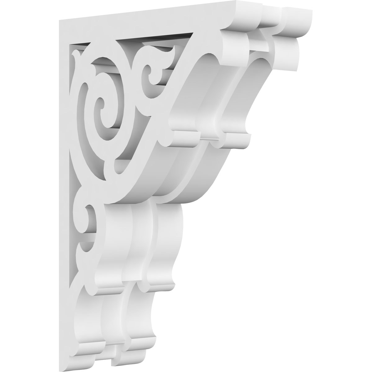 Ekena Millwork CORP01X04X06AT 1-7/8-in x 4-in x 6-in Athens Unfinished White PVC Paintable Corbel