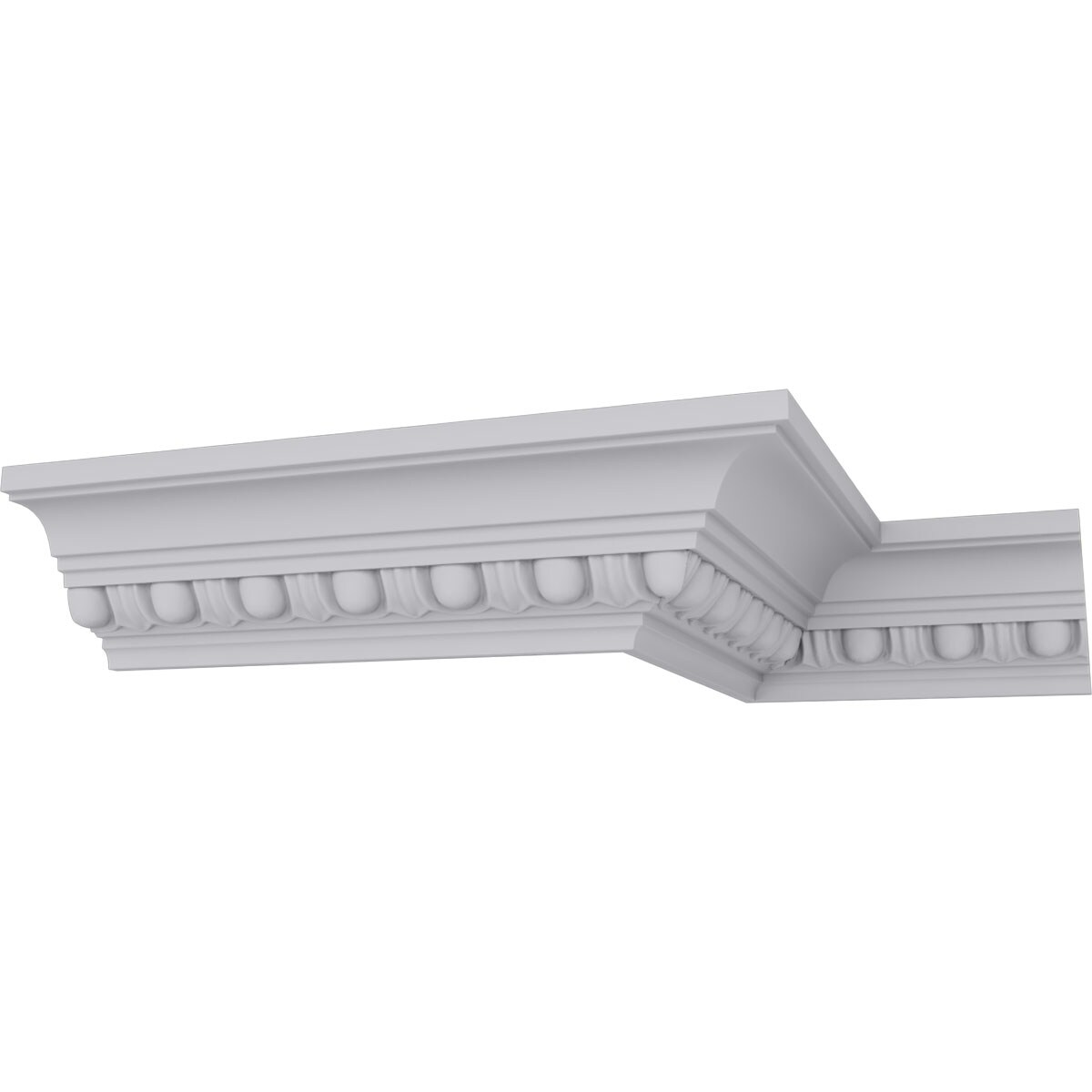 Elegant White Polyurethane Egg and Dart Crown Moulding