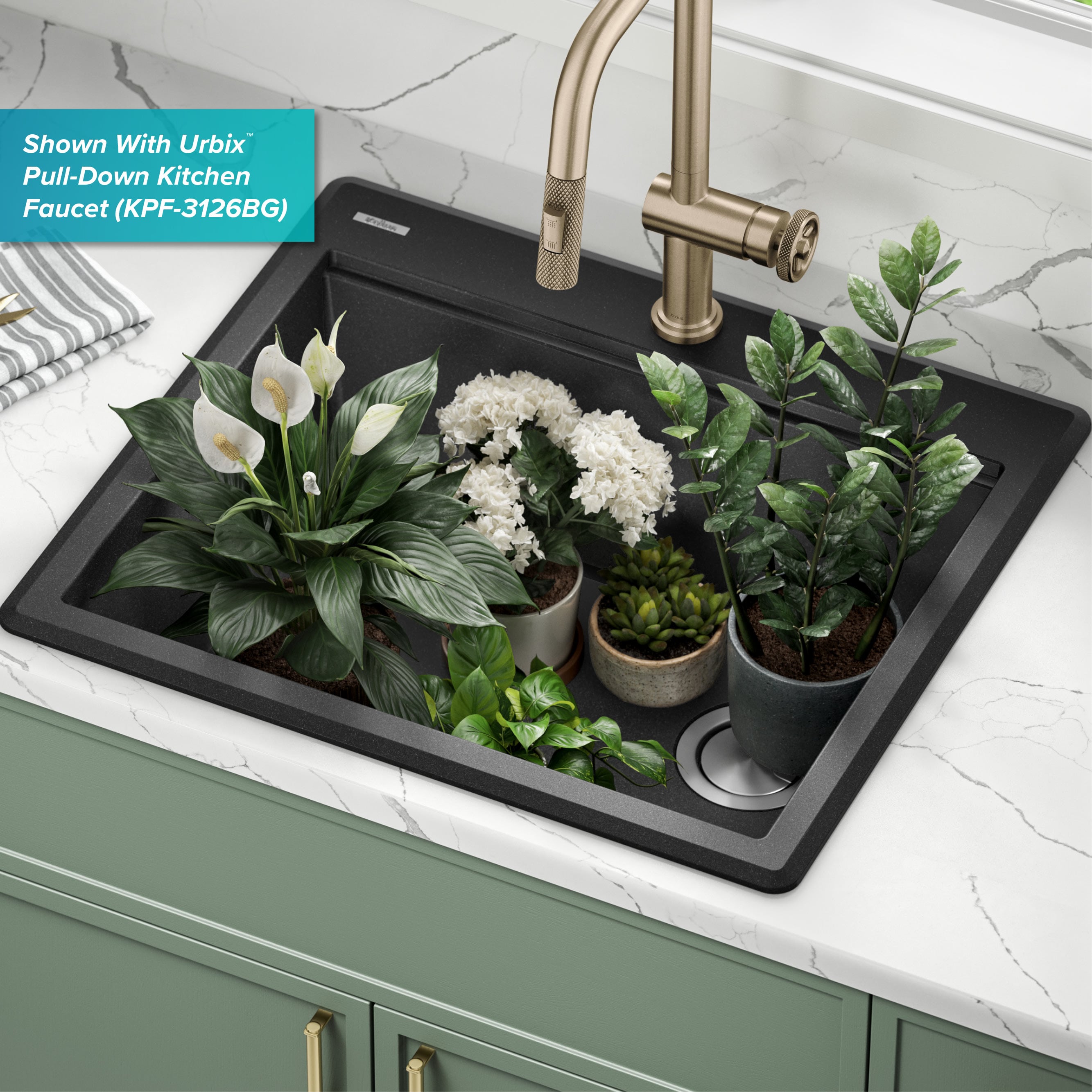 Kraus KGTW12-25MBL Kitchen-Sinks - View #9