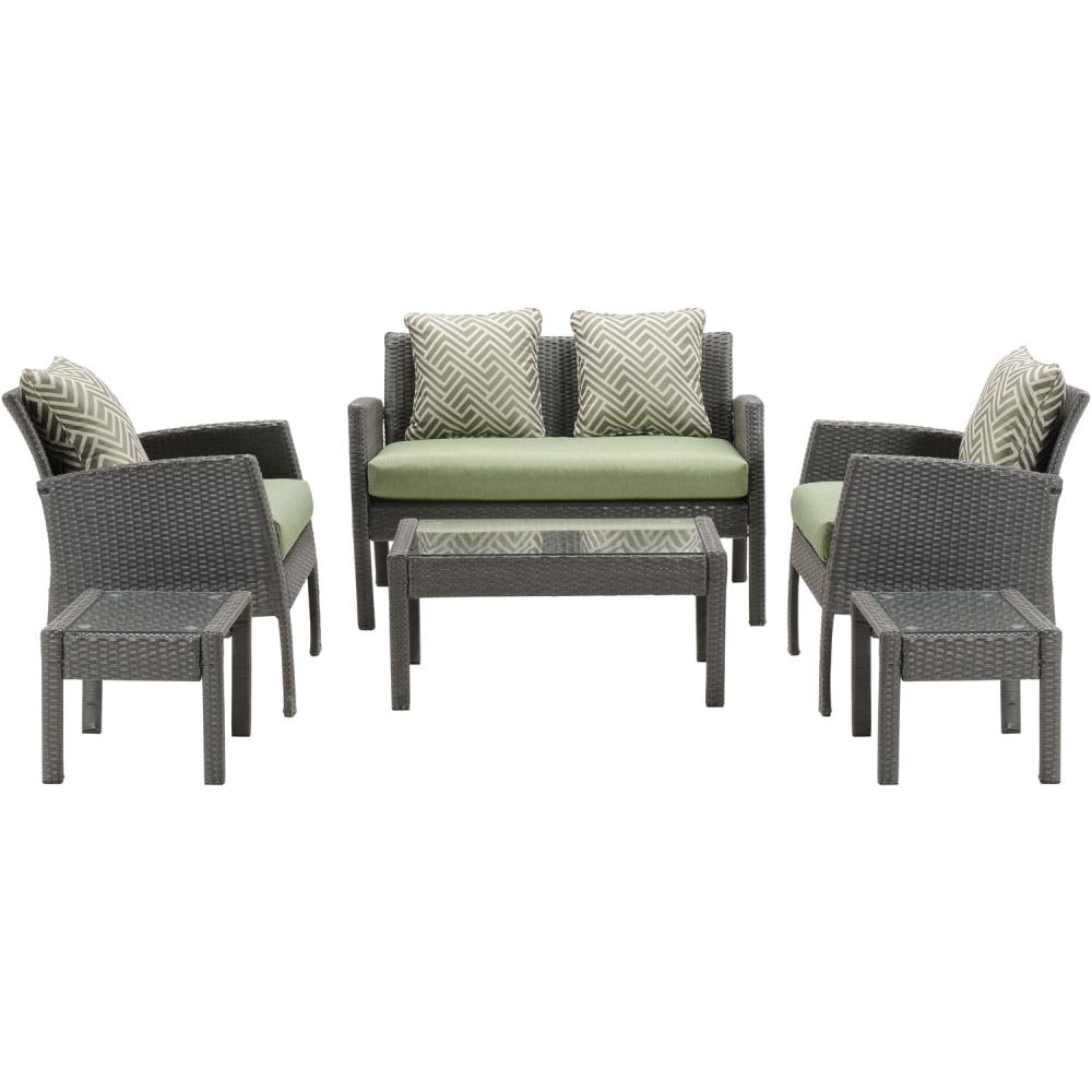 Hanover Outdoor Furniture Chelsea Patio Conversation Set with Green