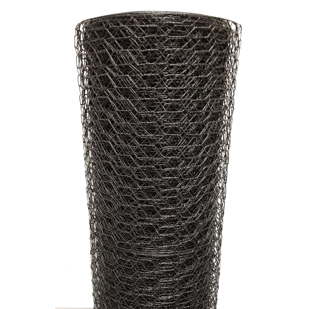 Acorn International 150-ft x 4-ft 20-Gauge Black Galvanized Steel Poultry  Netting Rolled Fencing with Mesh Size 1-in in the Rolled Fencing department  at