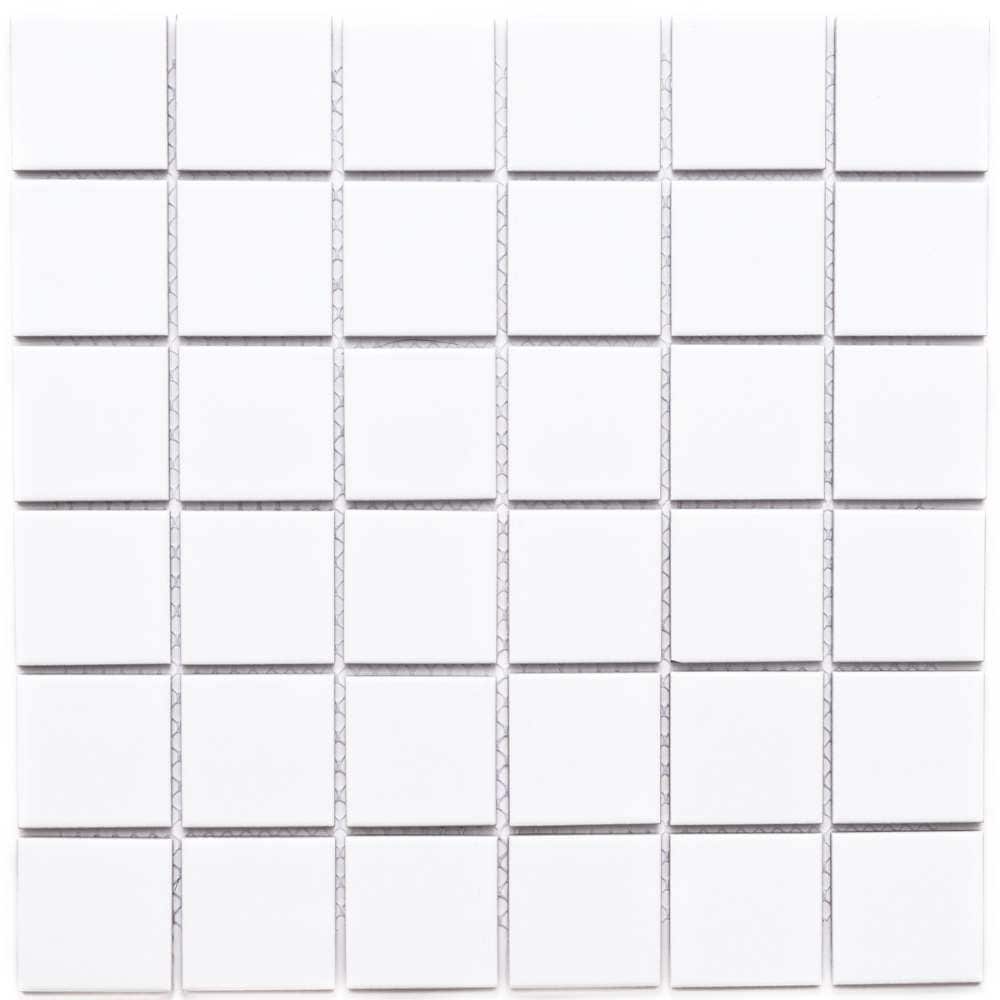 The Tile Life GSQUA0202WH1 Cube White 12-in x 12-in Matte Porcelain Mosaic Floor and Wall Tile (1-sq. ft/ Piece)