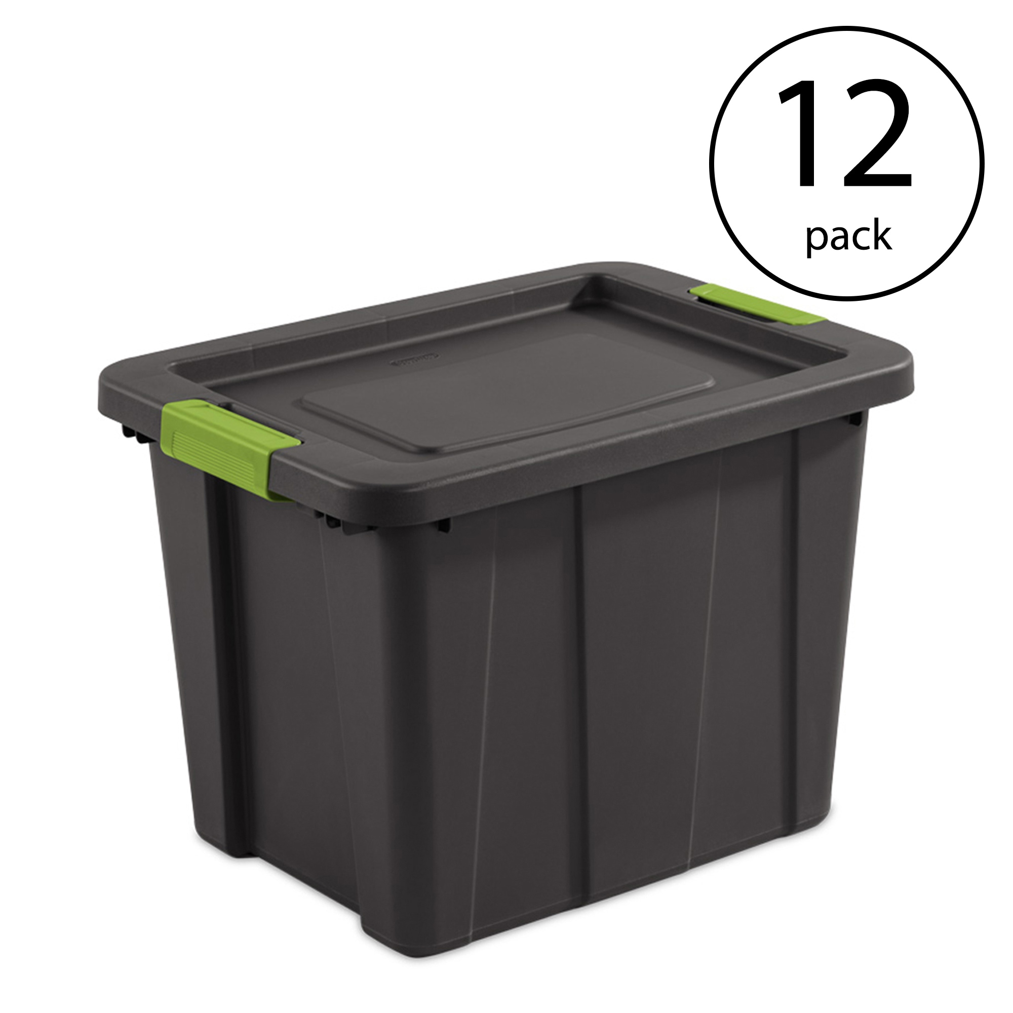 Sterilite 18 Quart Clear Plastic Storage Bin with Latch Lid, (12 Pack) 