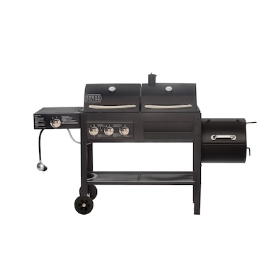 Smoke Hollow Propane And Charcoal Black, Outdoor Griddle Grill Combo With Lid