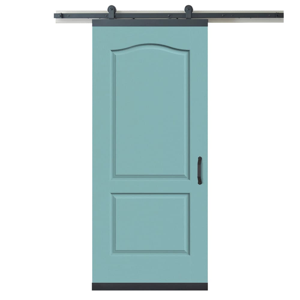 RELIABILT LO1344931 36-in x 80-in Sea Mist Arch top Molded composite Hollow core Single Barn Door (Hardware Included)