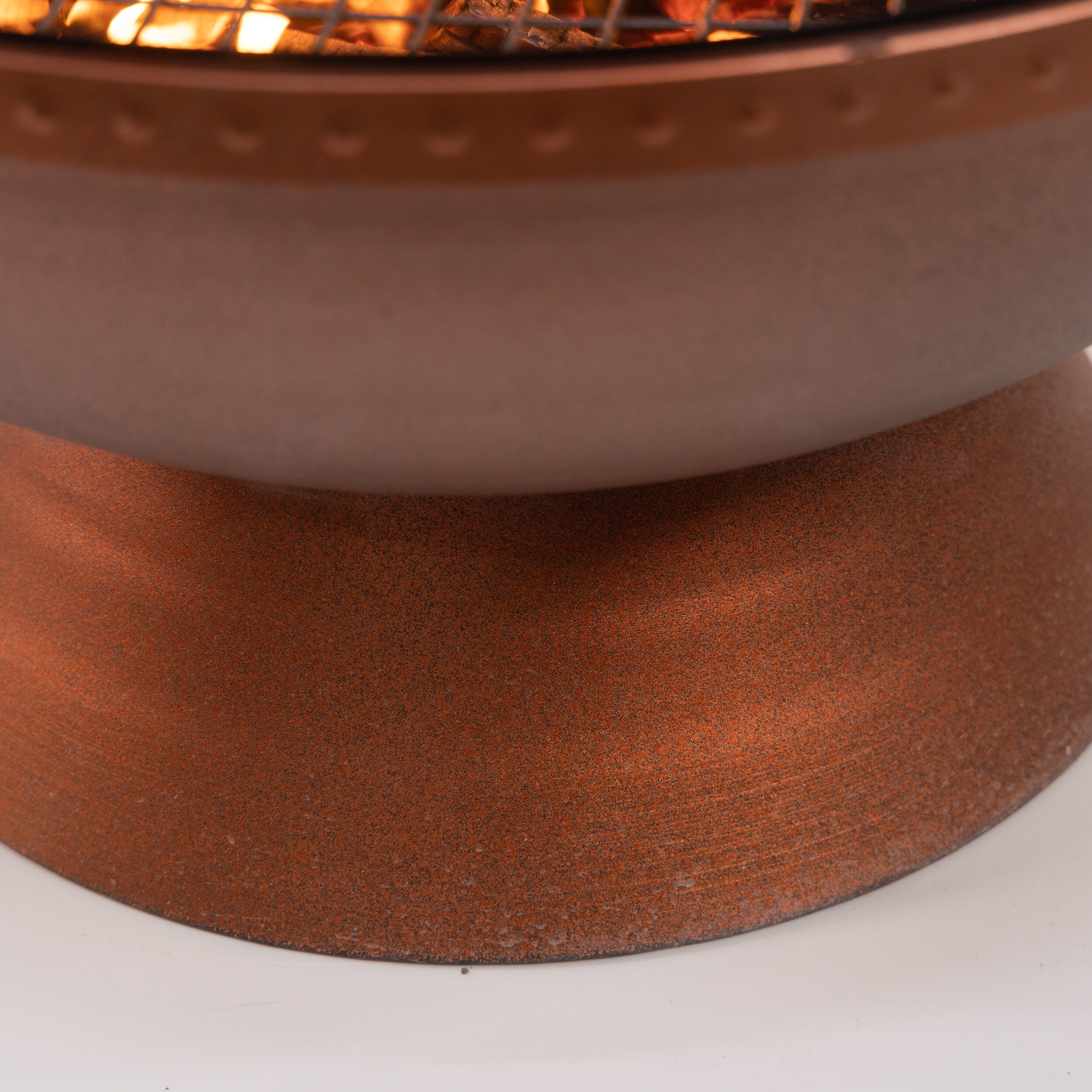 Bronze Round Steel Wood Burning Fire Pit with Spark Screen