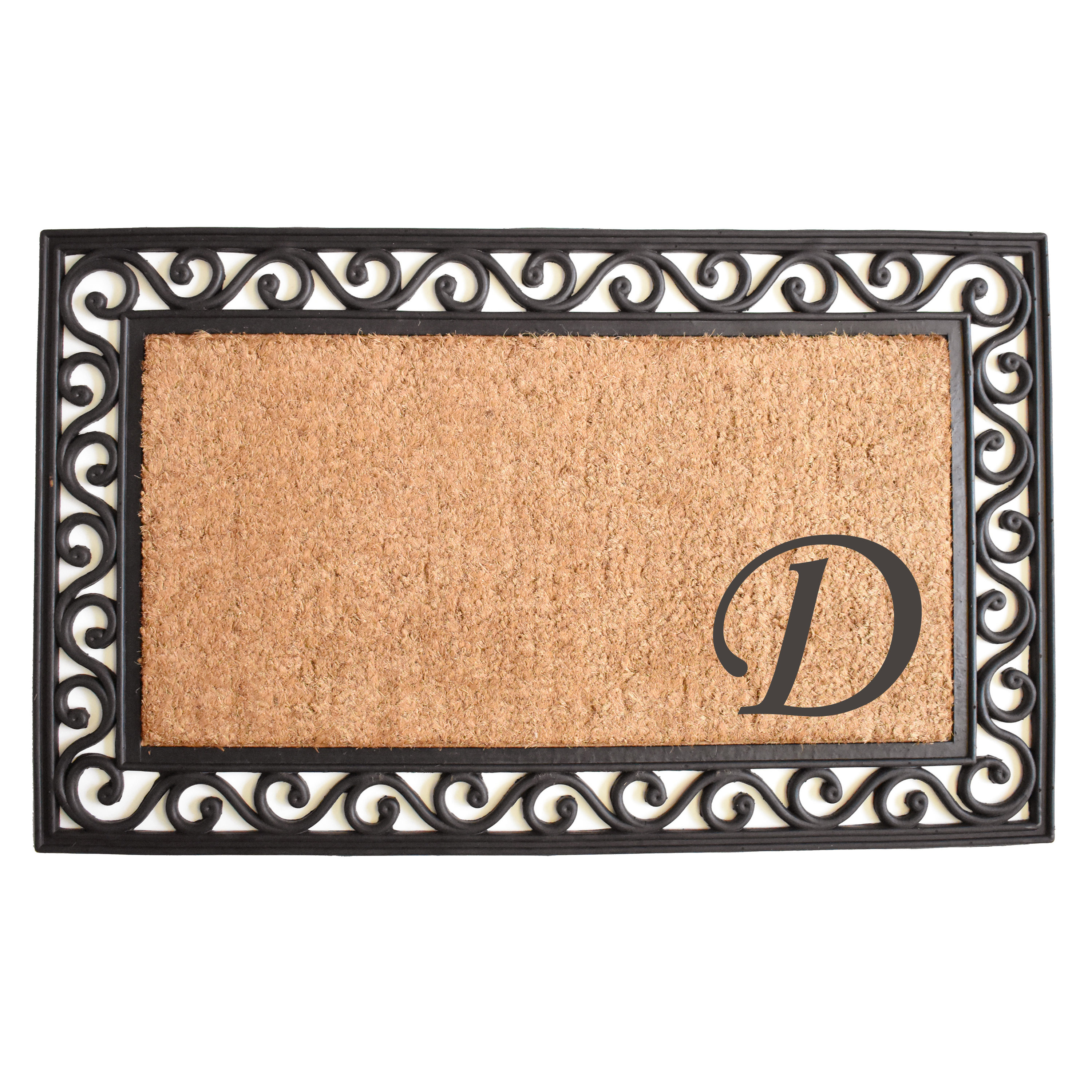 Callowaymills 104021830D 18-in x 30-in Natural/Black Non-Slip Grip Indoor or outdoor Door Mat