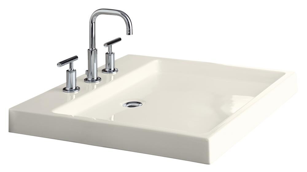 KOHLER Purist Biscuit Vessel Rectangular Bathroom Sink At Lowes Com   05073758 