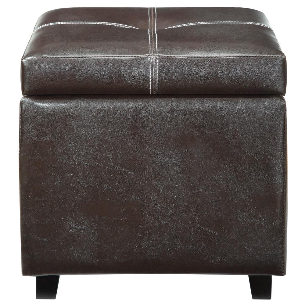 Modway EEI-814-BRN Treasure Casual Espresso Vinyl Storage Ottoman