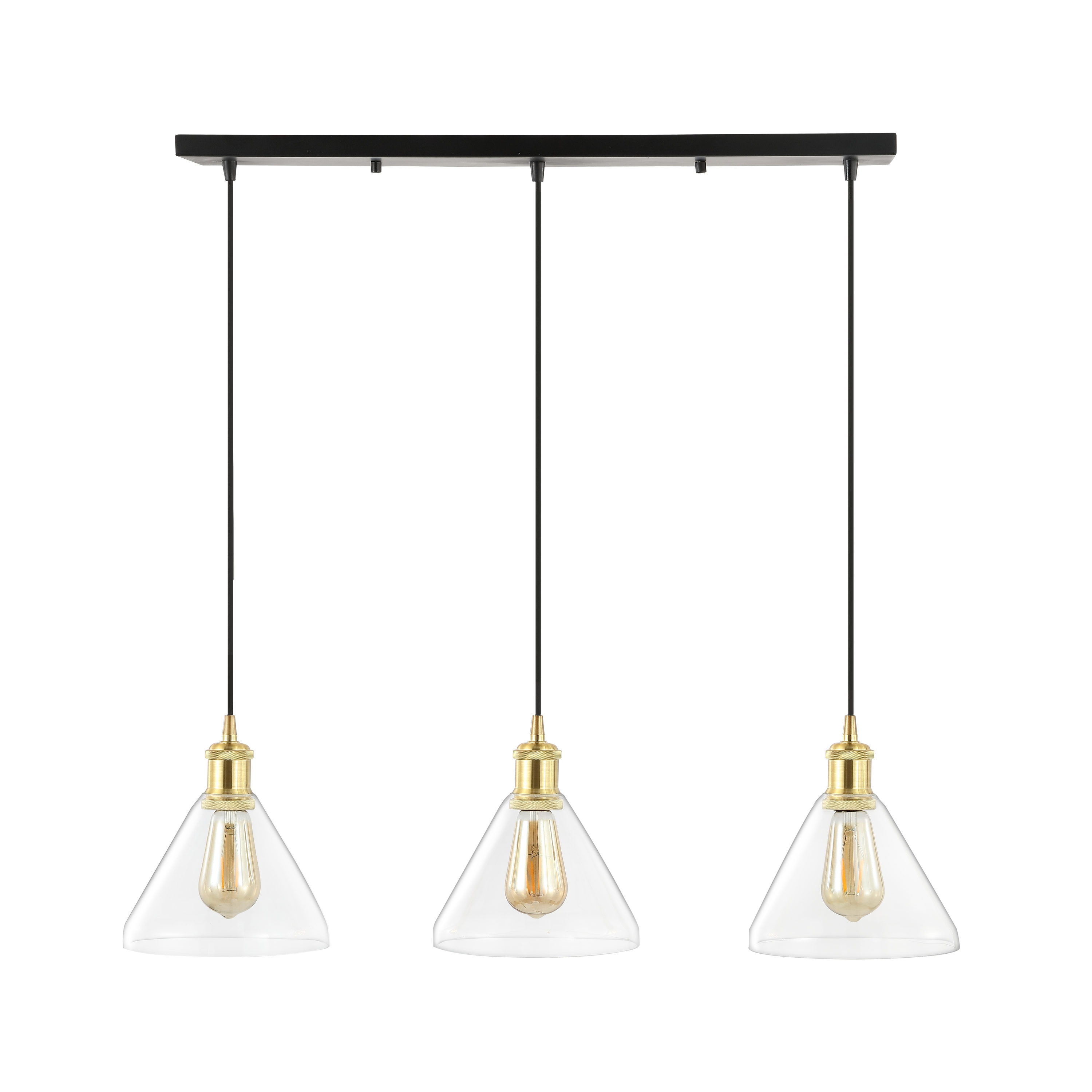 Kiawah Island Brushed Gold 30.5" LED Linear Pendant with Clear Glass