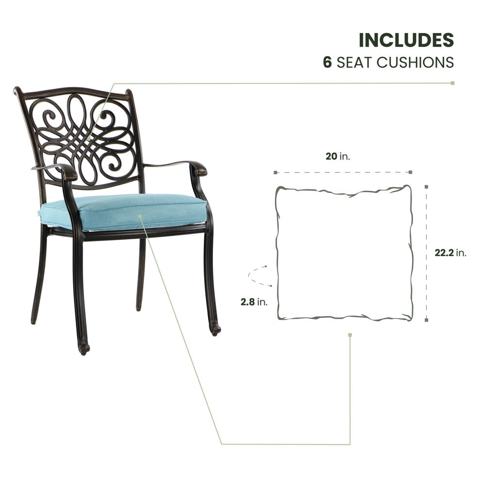 Hanover TRADDN6PCCUSH-BLU Patio-Furniture-Cushions - View #3
