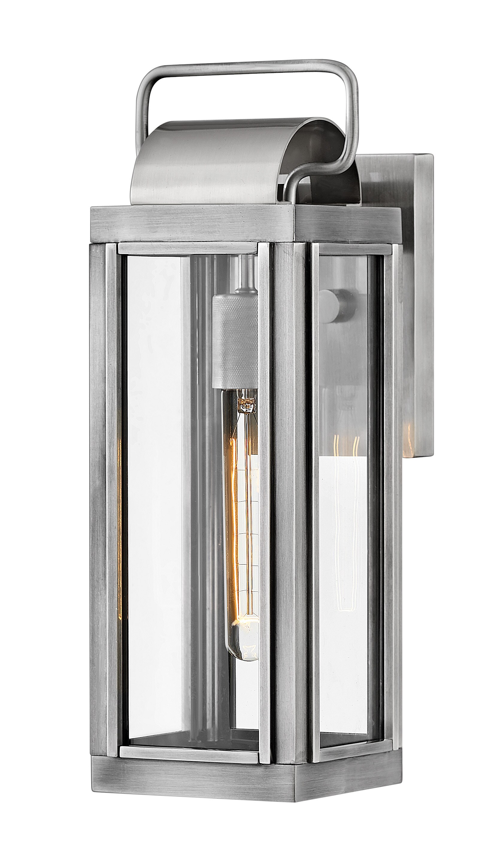Hinkley 2840AL Sag Harbor 1 -Light 16.25-in H Brushed Aluminum Hardwired Outdoor Wall Light