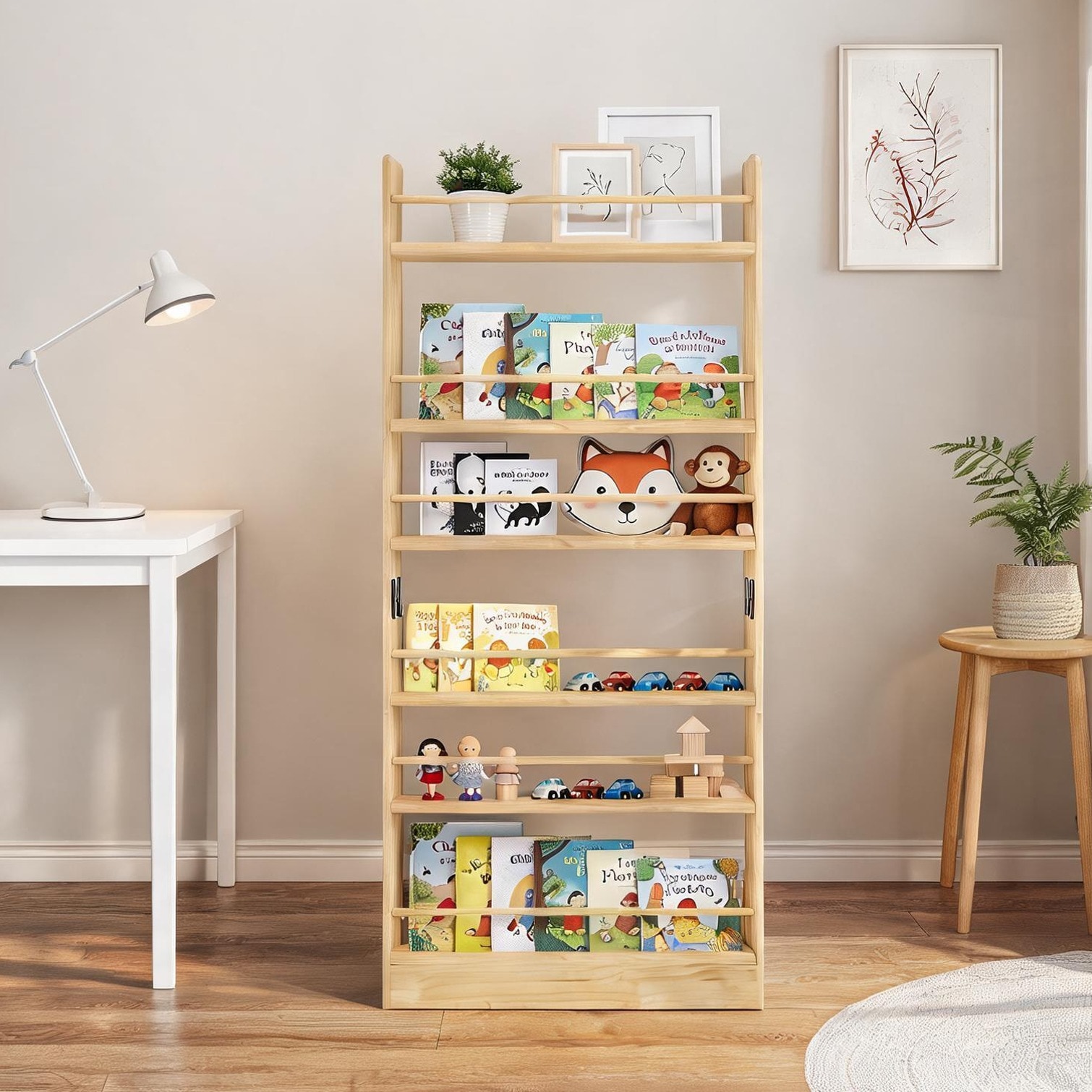 Watnature Storage Bookcase 31.5 x 4 x 68.4 in in the Bookcases ...