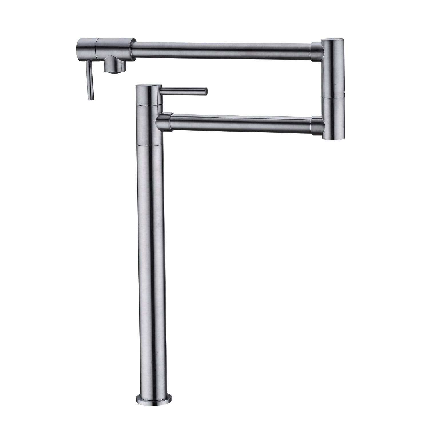 WELLFOR DTG-20BN DT Kitchen Faucet Pot Filler Brushed Nickel Double Handle Deck-mount Handle Commercial/Residential Pot filler Kitchen Faucet