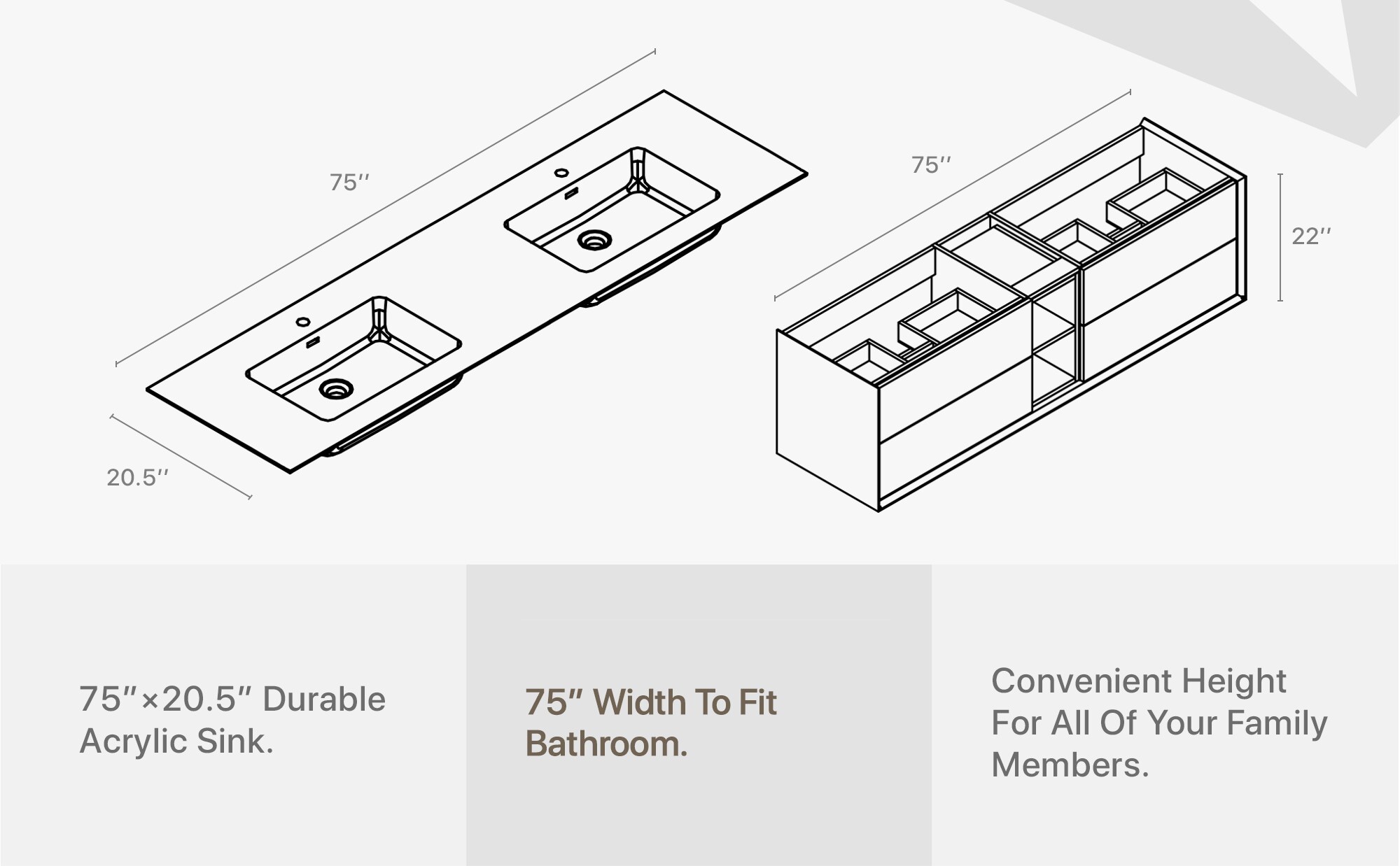 Eviva EVVN777-75GOK-WH Bath-Vanity-Combo - View #10