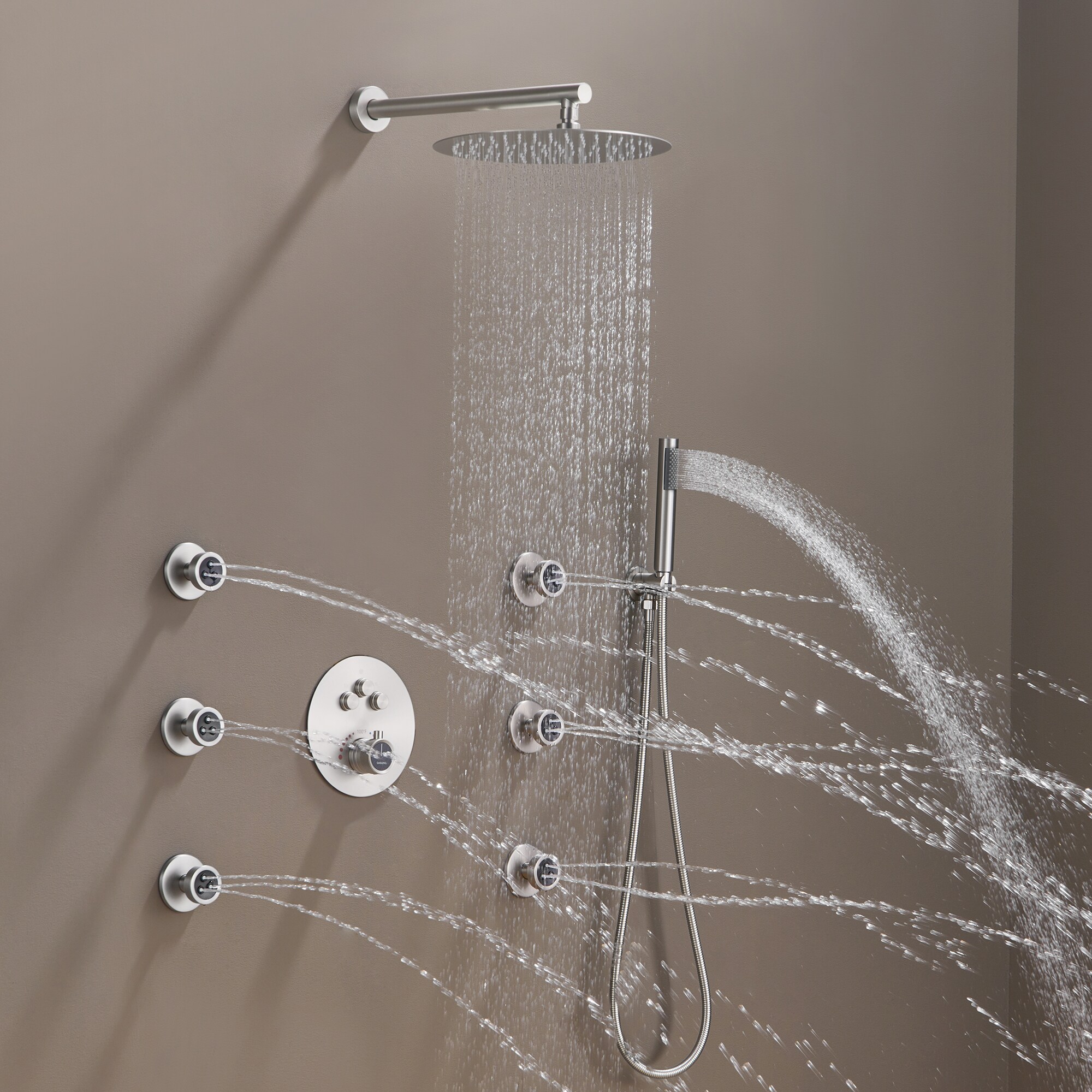 Mondawe WF-6374-12-BG Showerhead-Bar-Panels - View #2