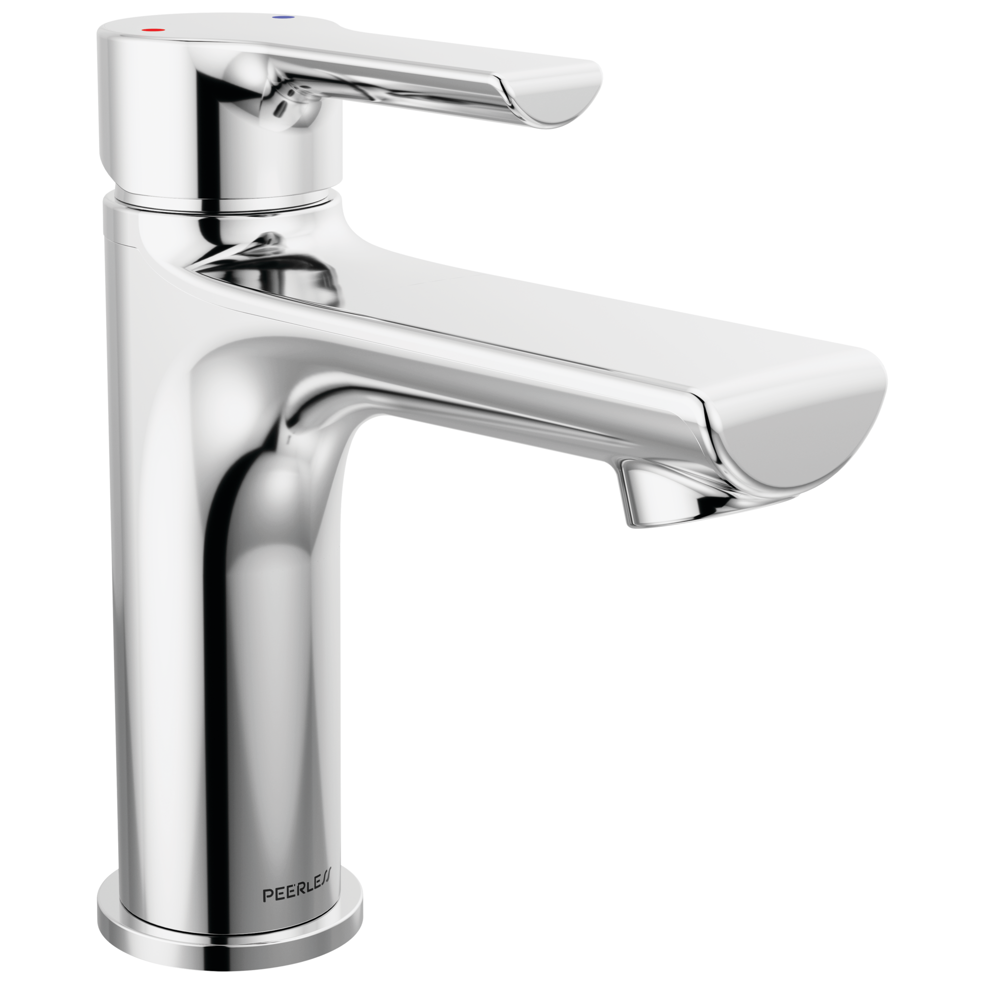 Peerless P1513LF Flute Chrome Single hole 1-handle WaterSense Mid-arc Residential Handle Bathroom Sink Faucet with Drain with Deck Plate