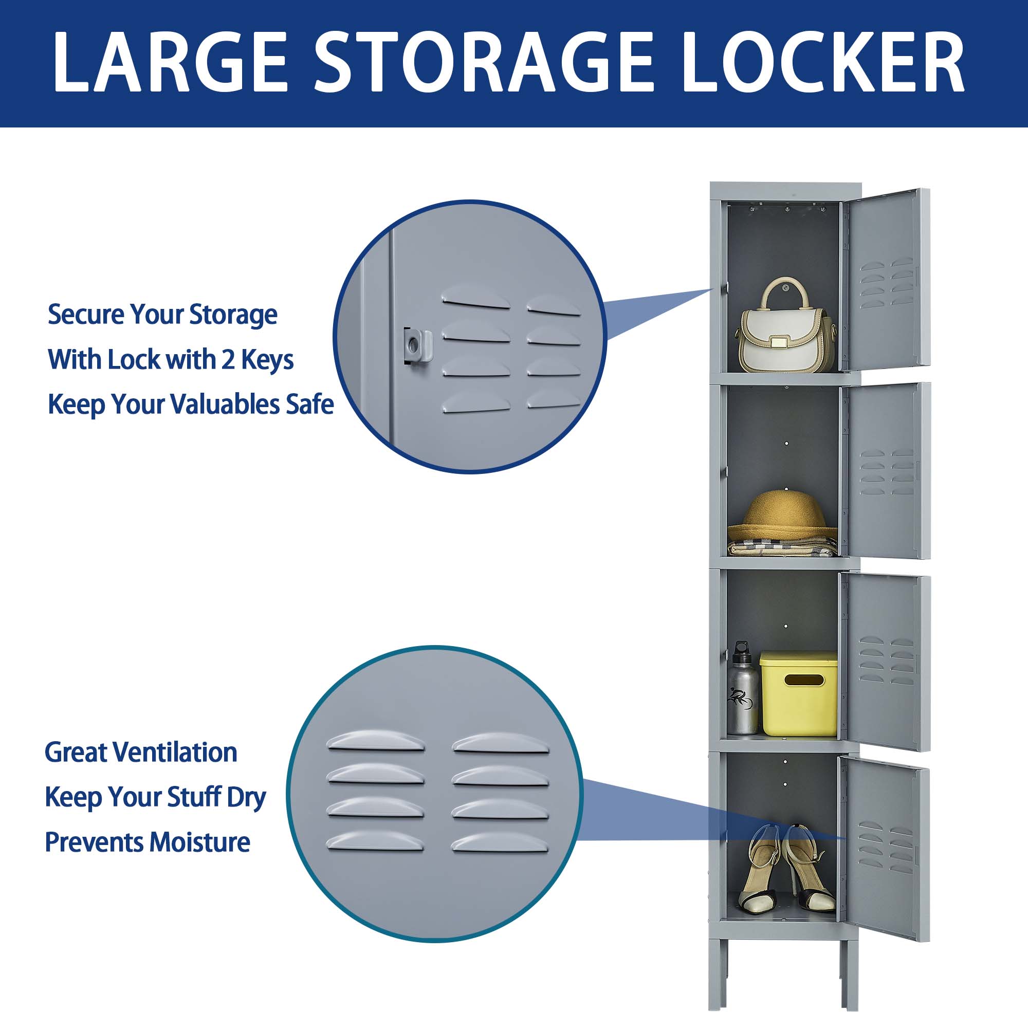 Kahomvis HIST-QPW2-2086 Storage-Lockers - View #5