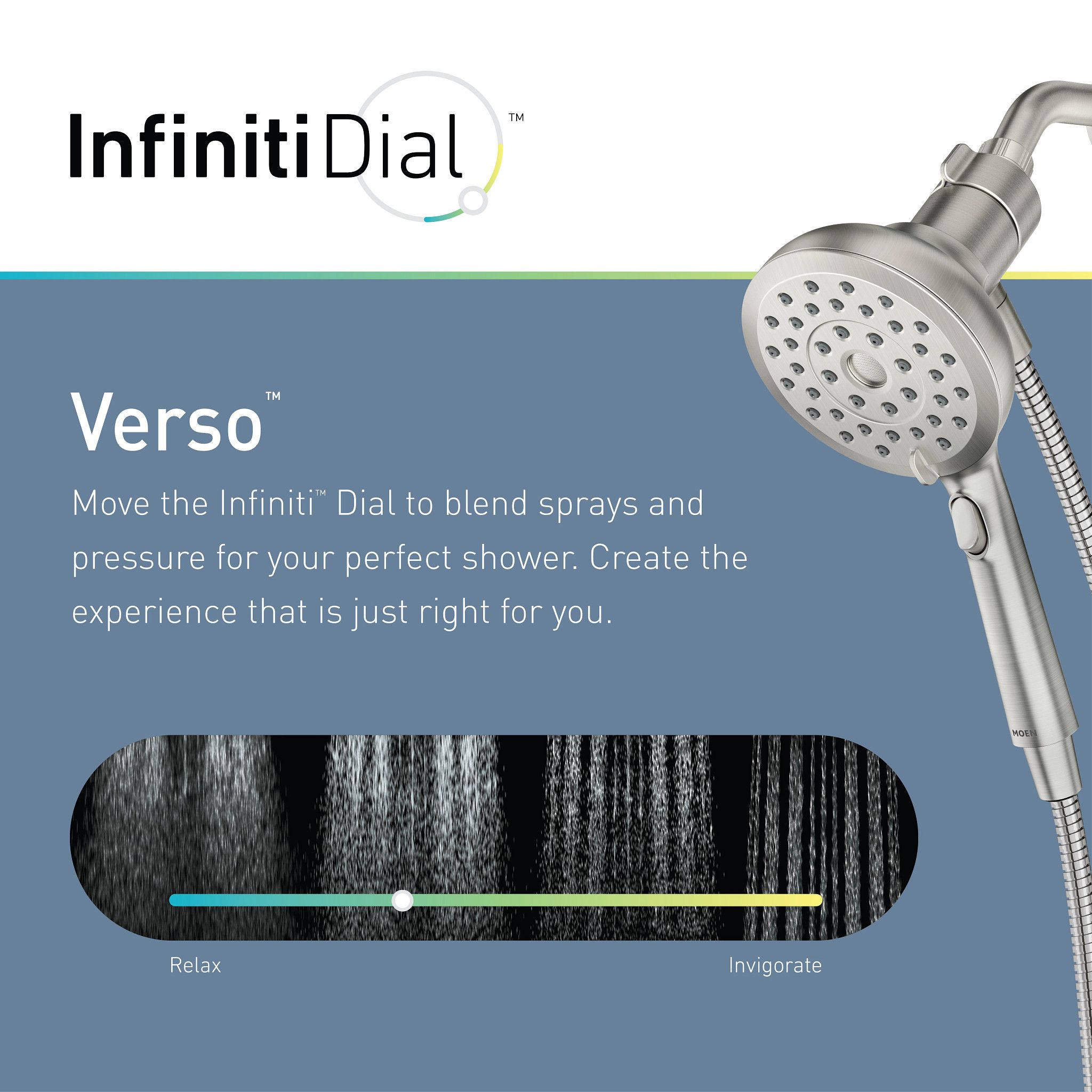 Nickel Handheld Shower Head with Magnetix Docking System