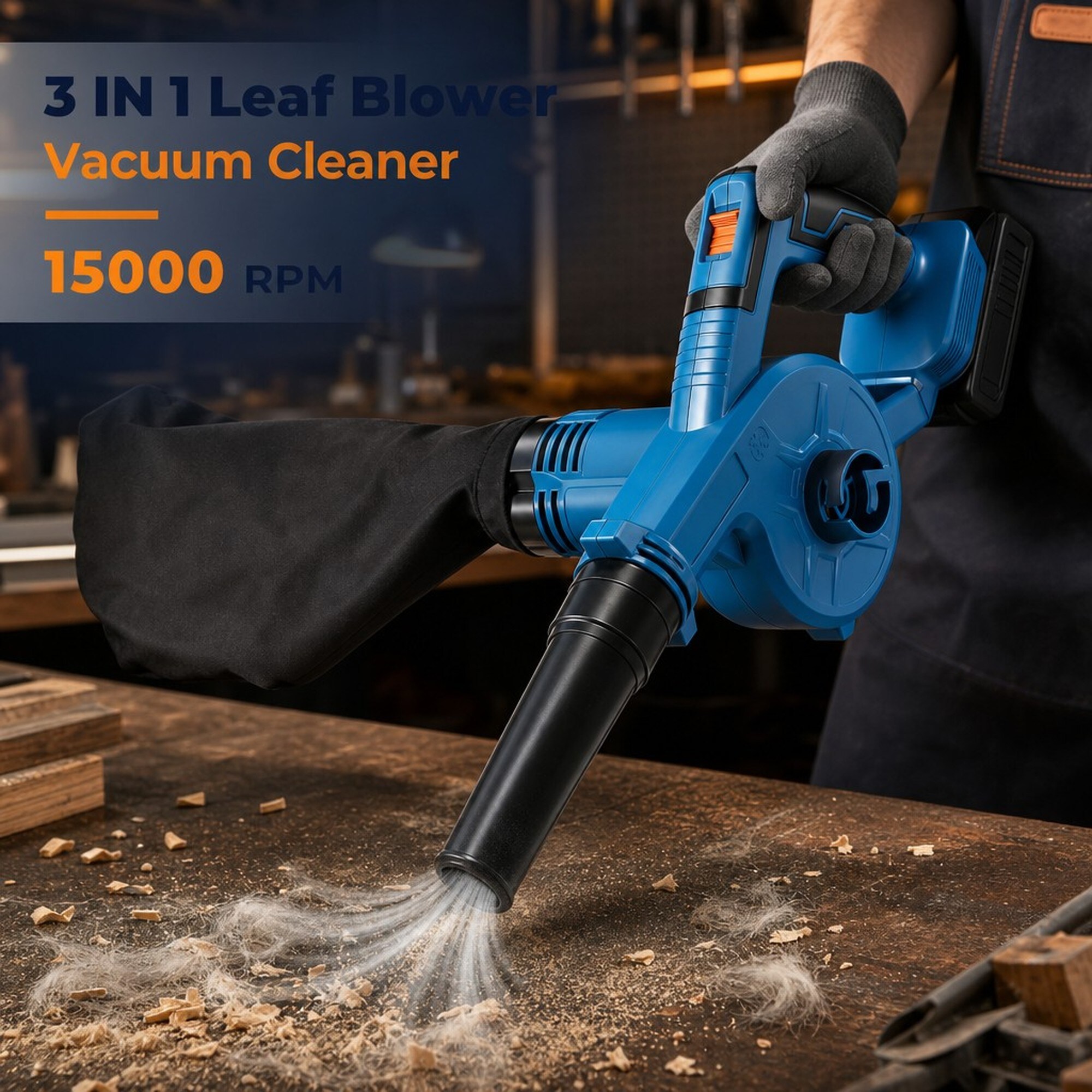 Numhew 1in L 1in W 1in H 2-Speed Blue Cordless Leaf Blower in the Leaf ...