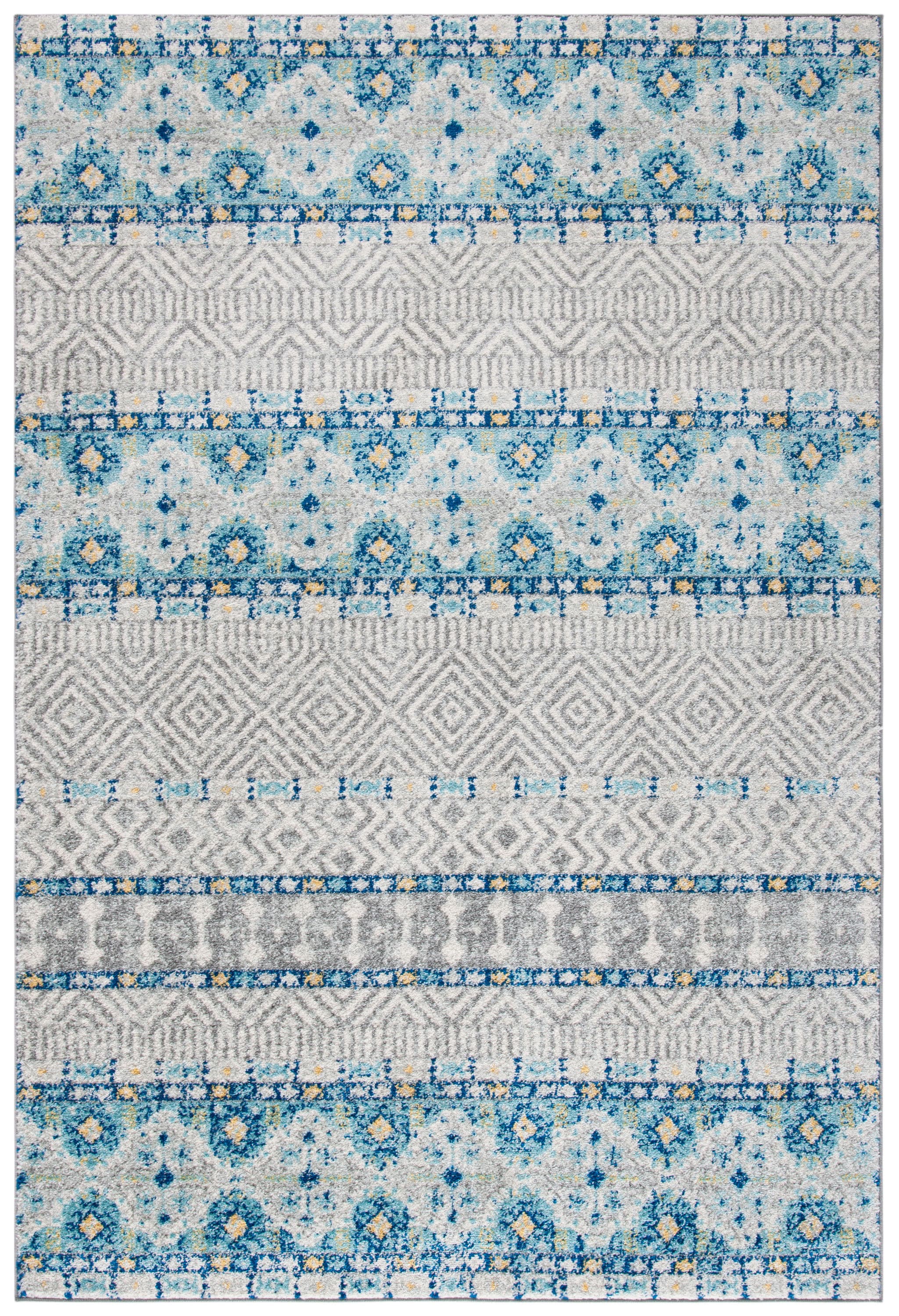 Safavieh MAD797G-8 Madison Orano 8 x 10 (ft) Loomed Synthetic Gray/Blue Rectangular Indoor Abstract Bohemian/Eclectic Area rug