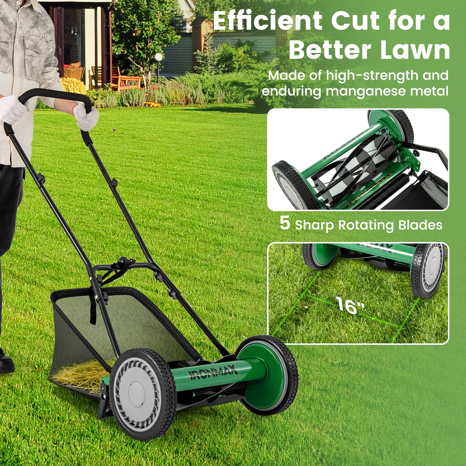 Iseryn NC4314GN Push-Mower-Reel - View #6