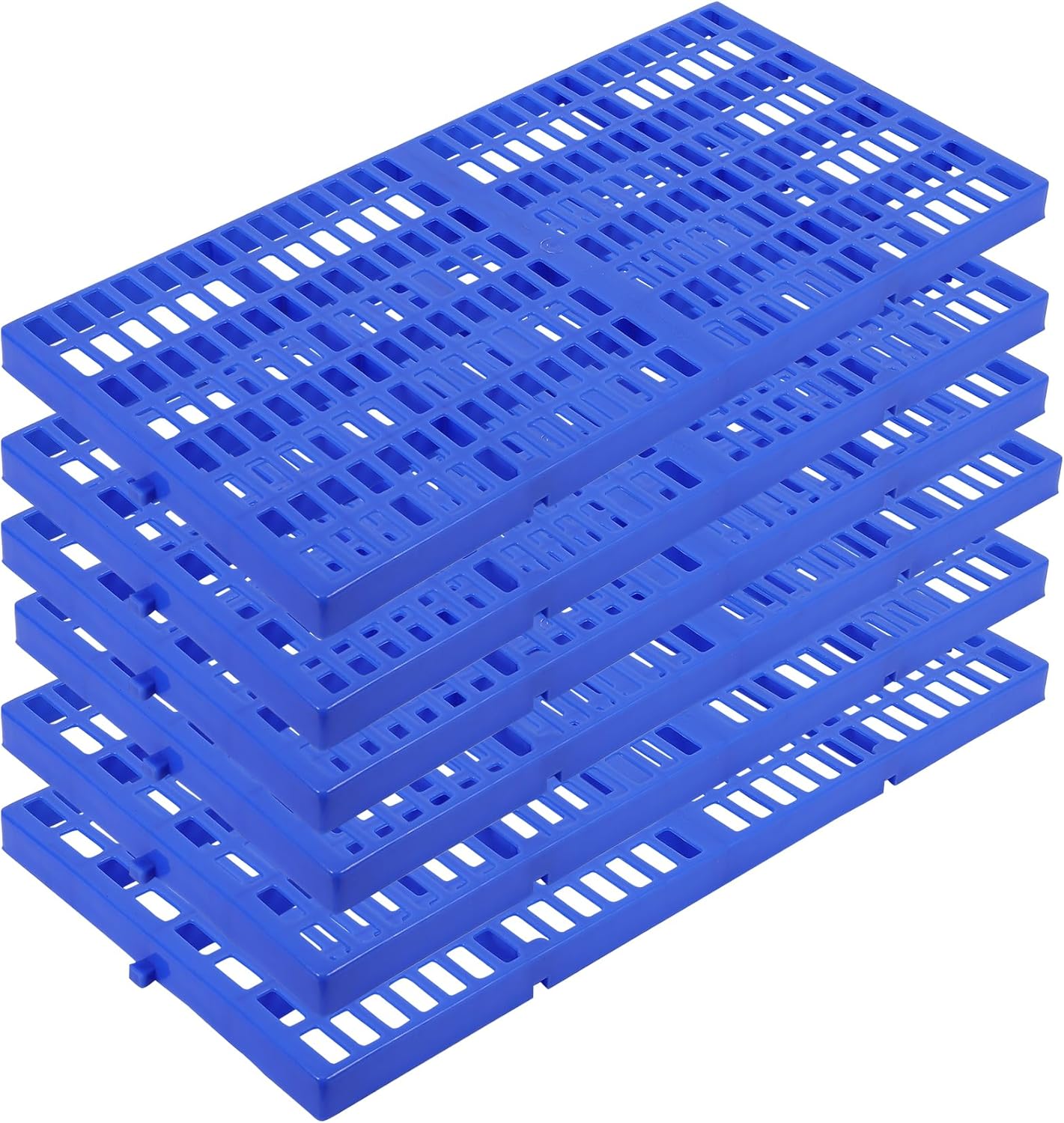 GAOMON 6 Pack Plastic Storage Pallets - Anti Slip Stackable Floor Pallets with 1100LBS Capacity for Warehouse Garage Residential and Retail Storage - Blue