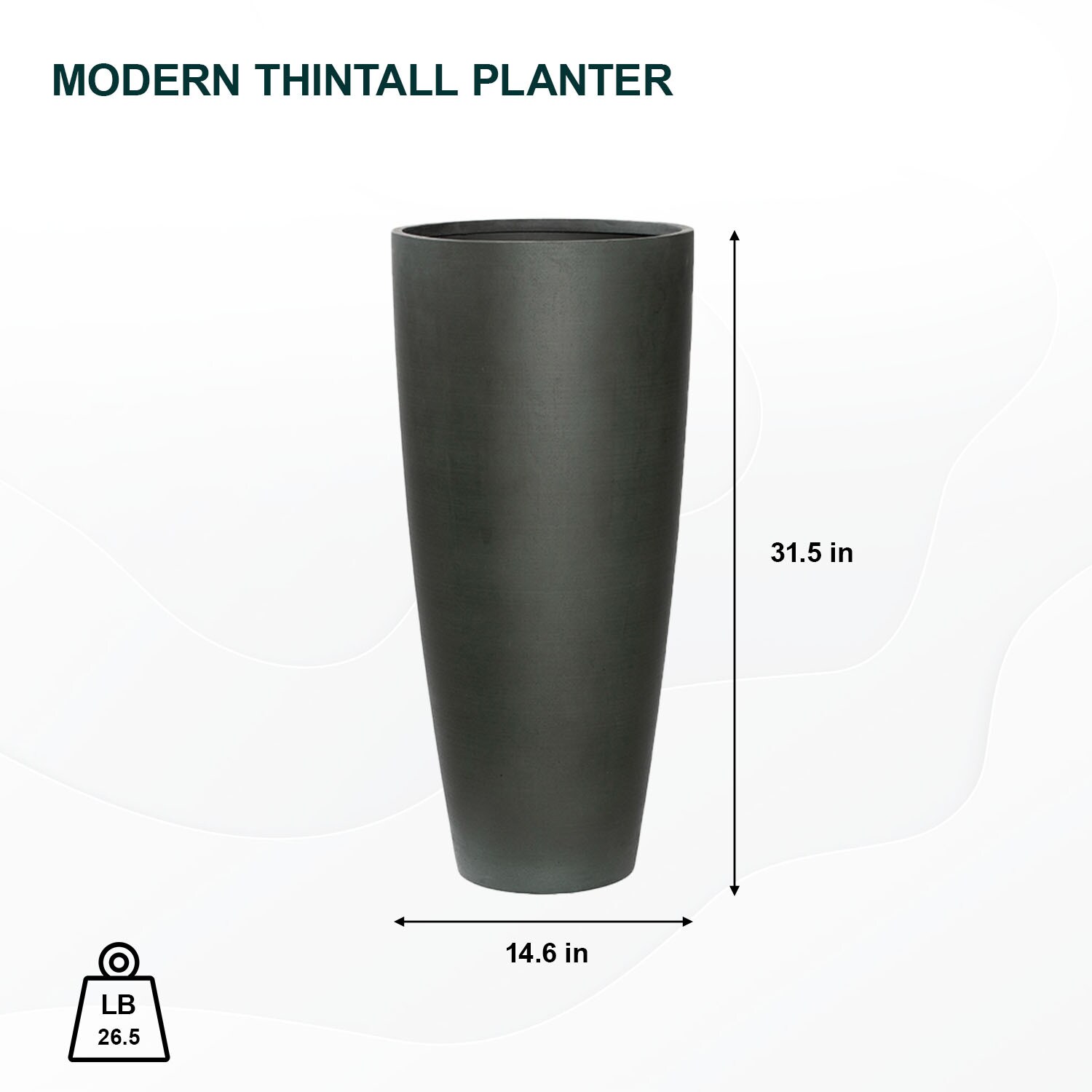 Pottery Pots 14.6-in W x 31.5-in H Pine Green Stone Planter at Lowes.com