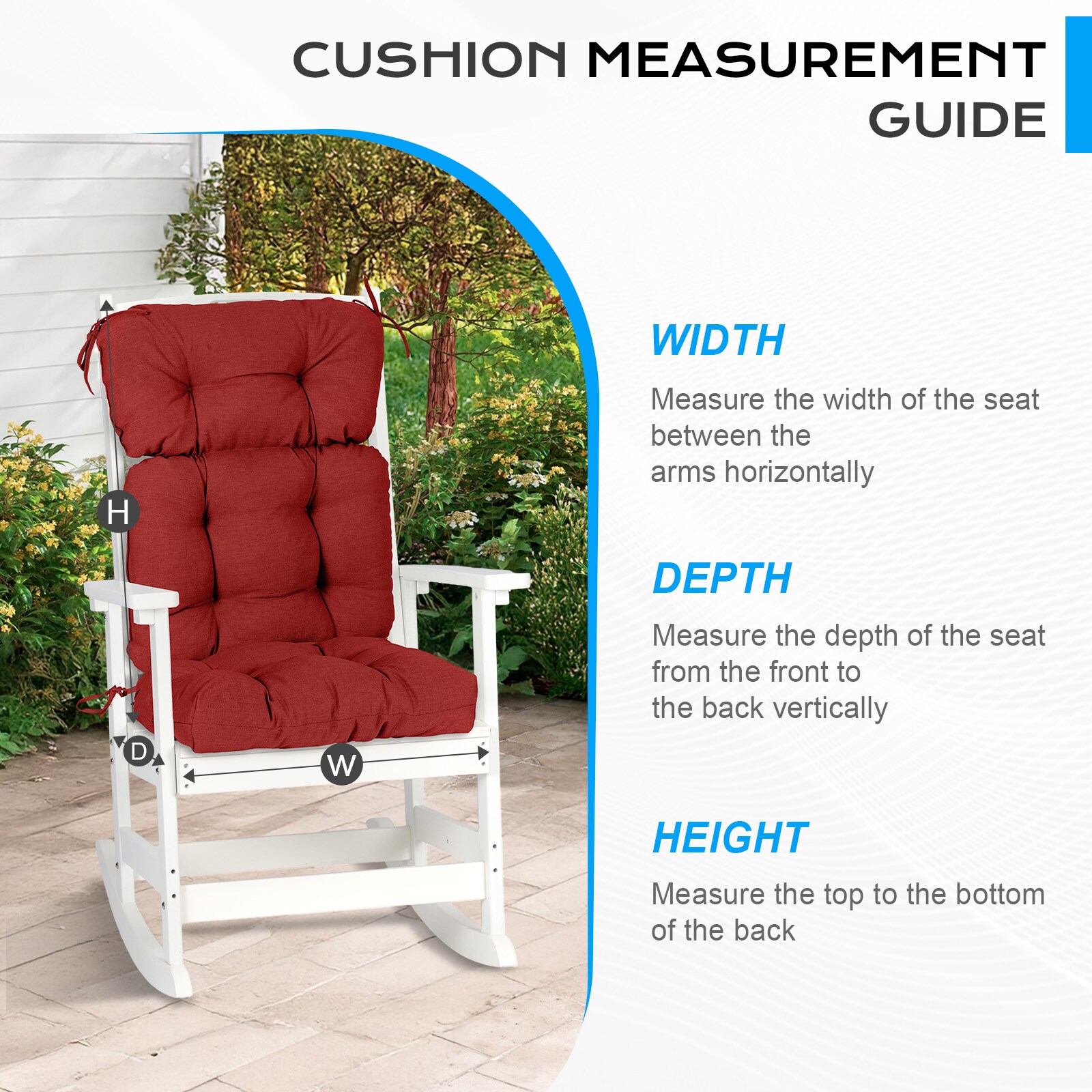 Aoodor A377-PRDRD Patio-Furniture-Cushions - View #8