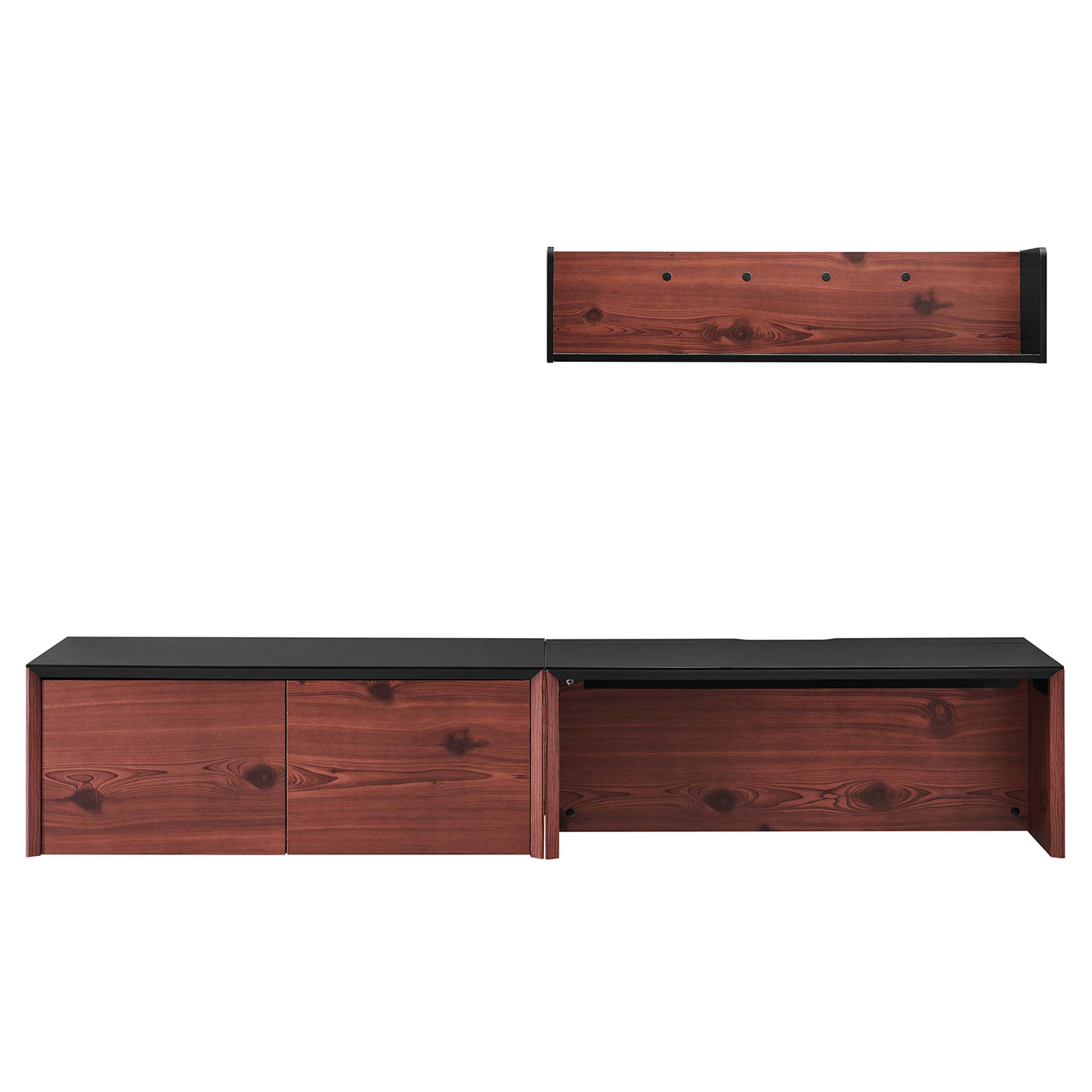 Modway Kinetic 38-in Wall-Mount Office Desk With Cabinet and Shelf in ...