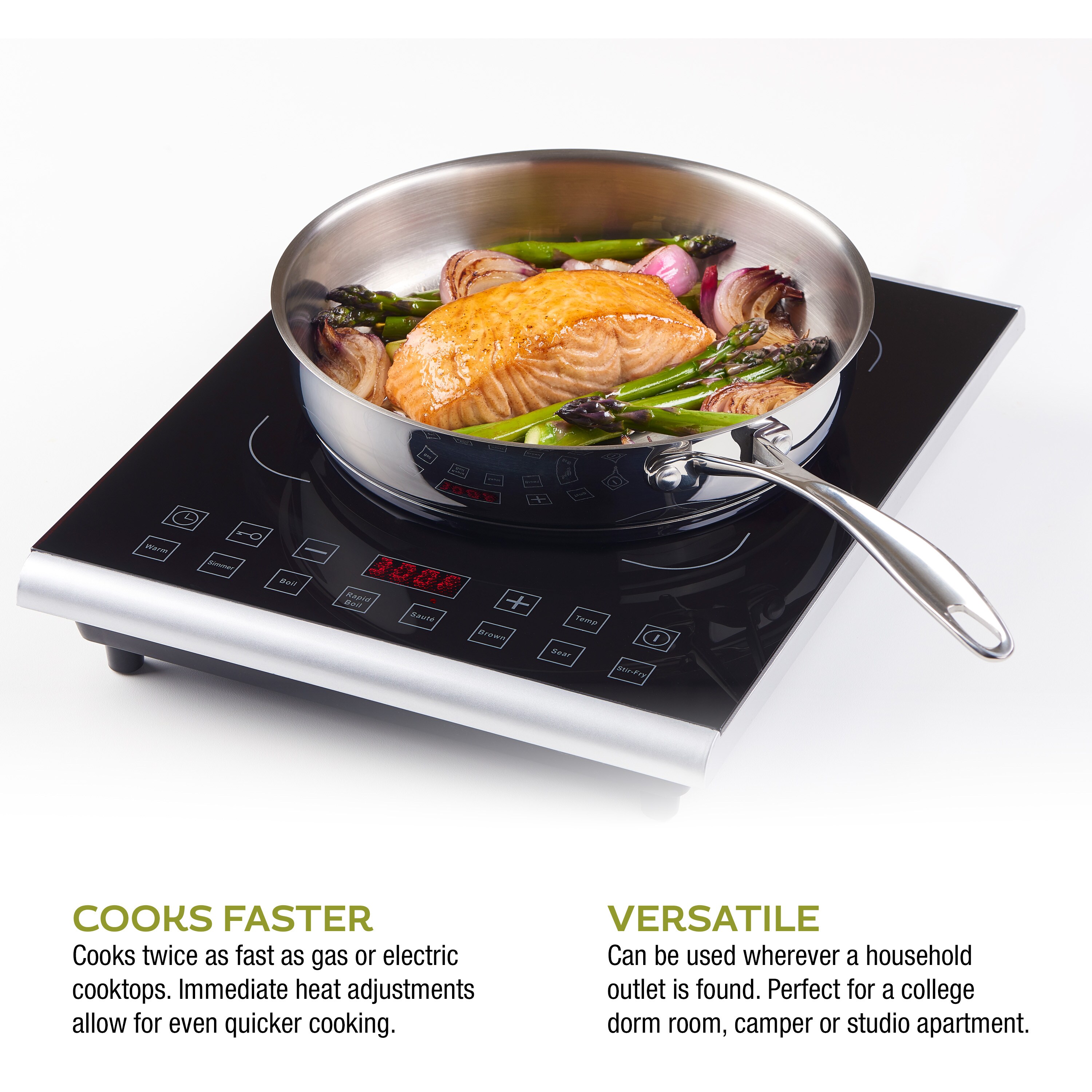 Ciarra CATIH1 1800W Portable Induction Cooktop, Ultra Slim Single Electric Countertop Burner with Sensor Touch and Digital Timer