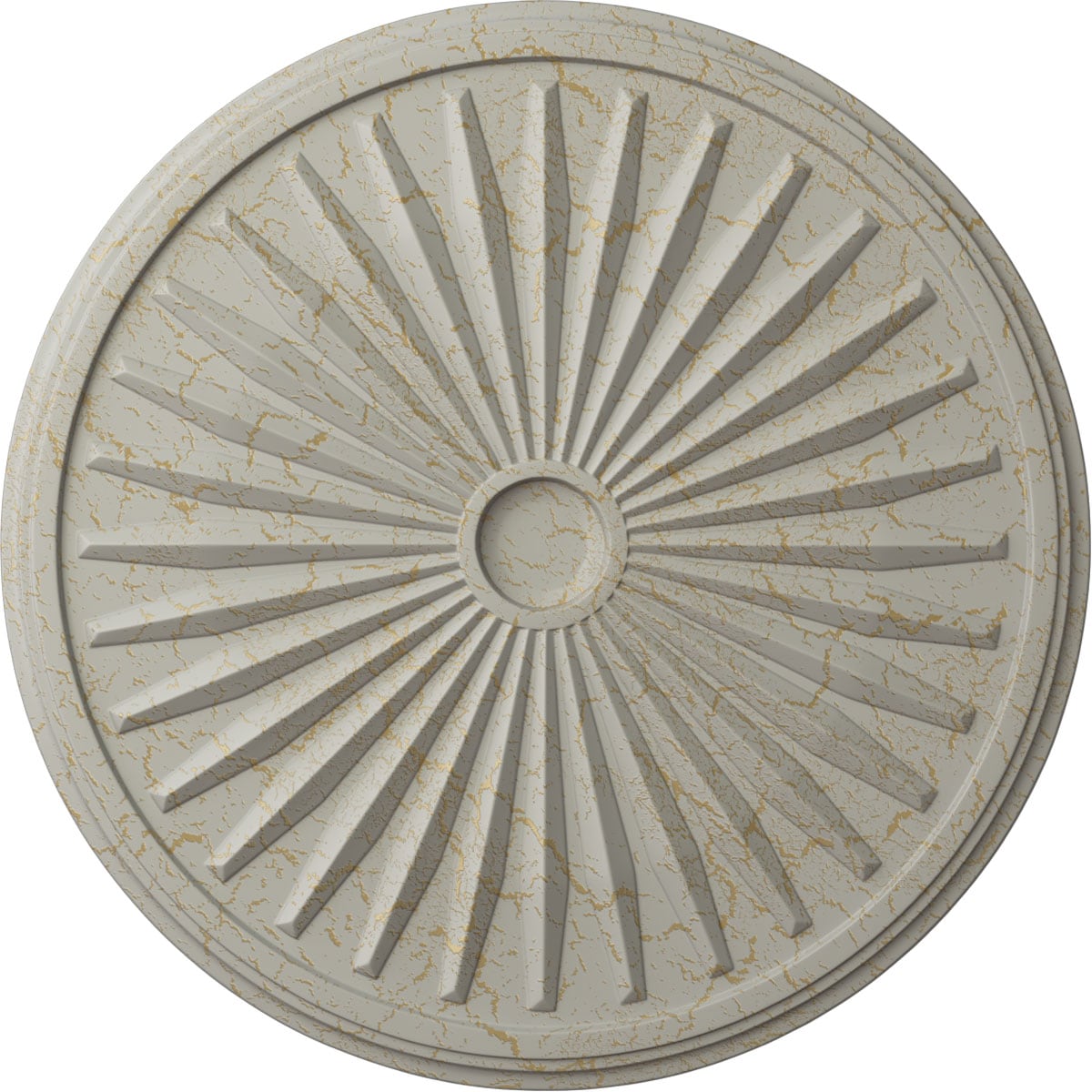 Ekena Millwork CM33LEPCC Leandros 33.125-in W x 33.125-in L Painted Pot Of Cream Crackle Polyurethane Whole Ceiling Medallion
