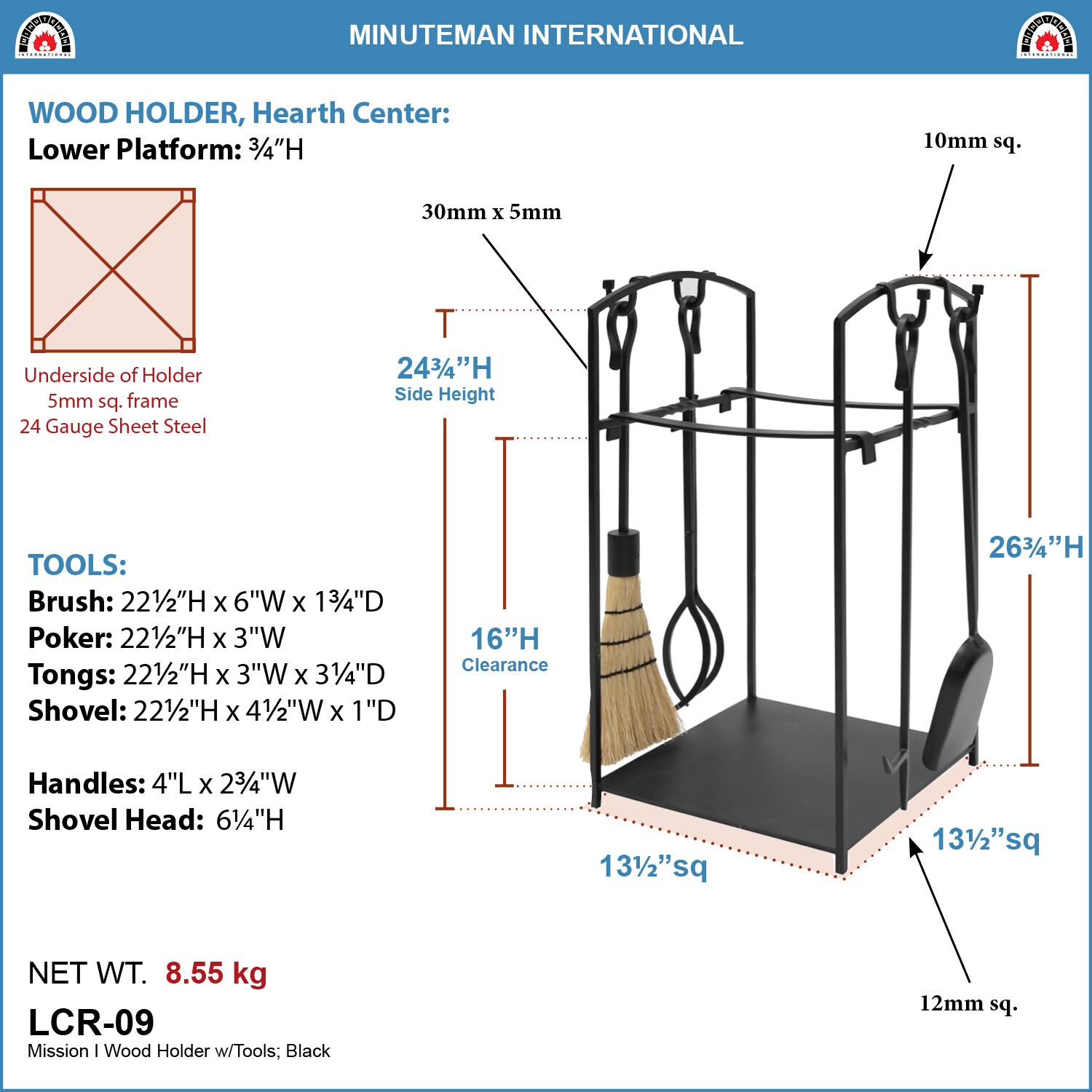 Minuteman International LCR-09 Fireplace-Tools - View #7