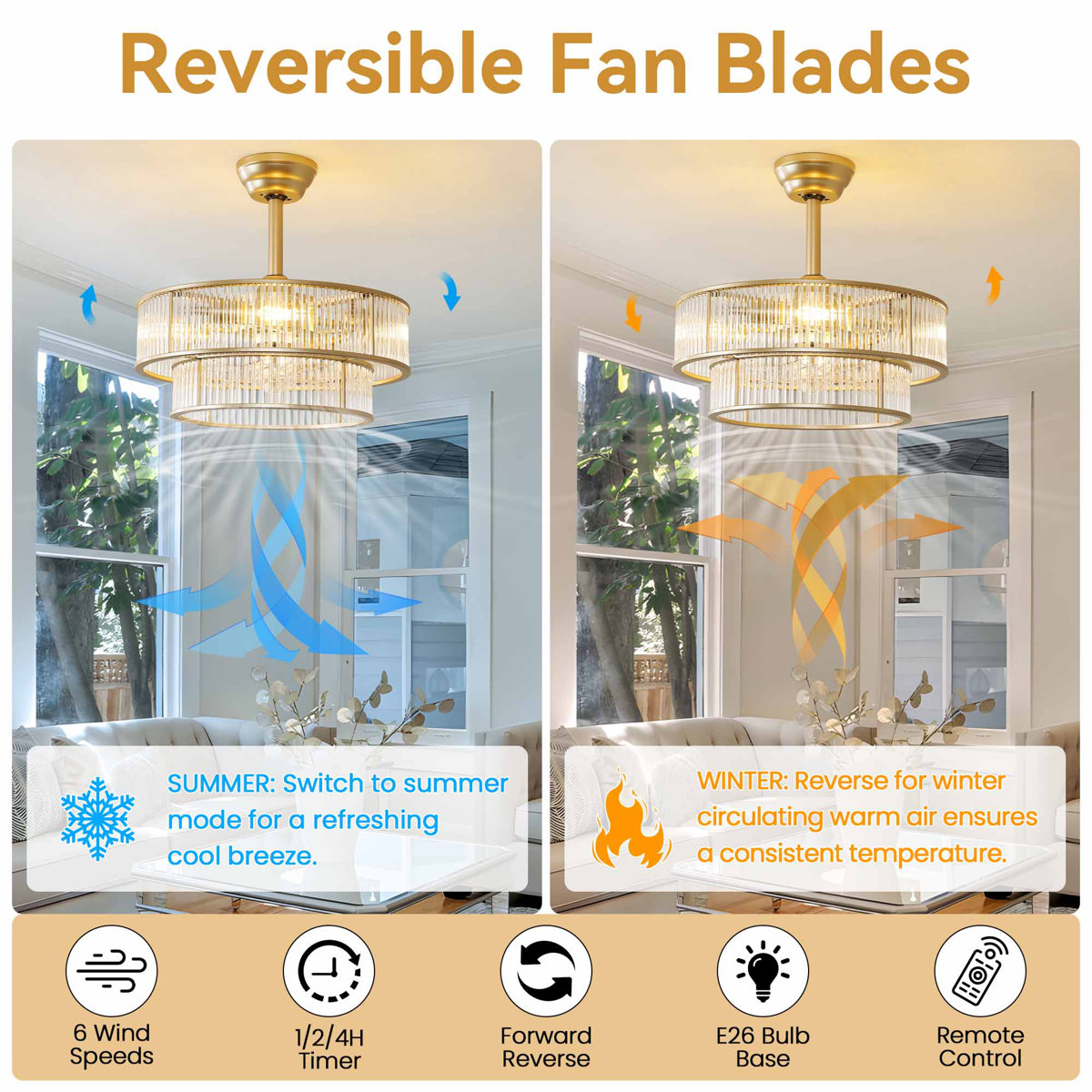 KAISITE 8167CF-04GD-US Ceiling-Fans - View #10
