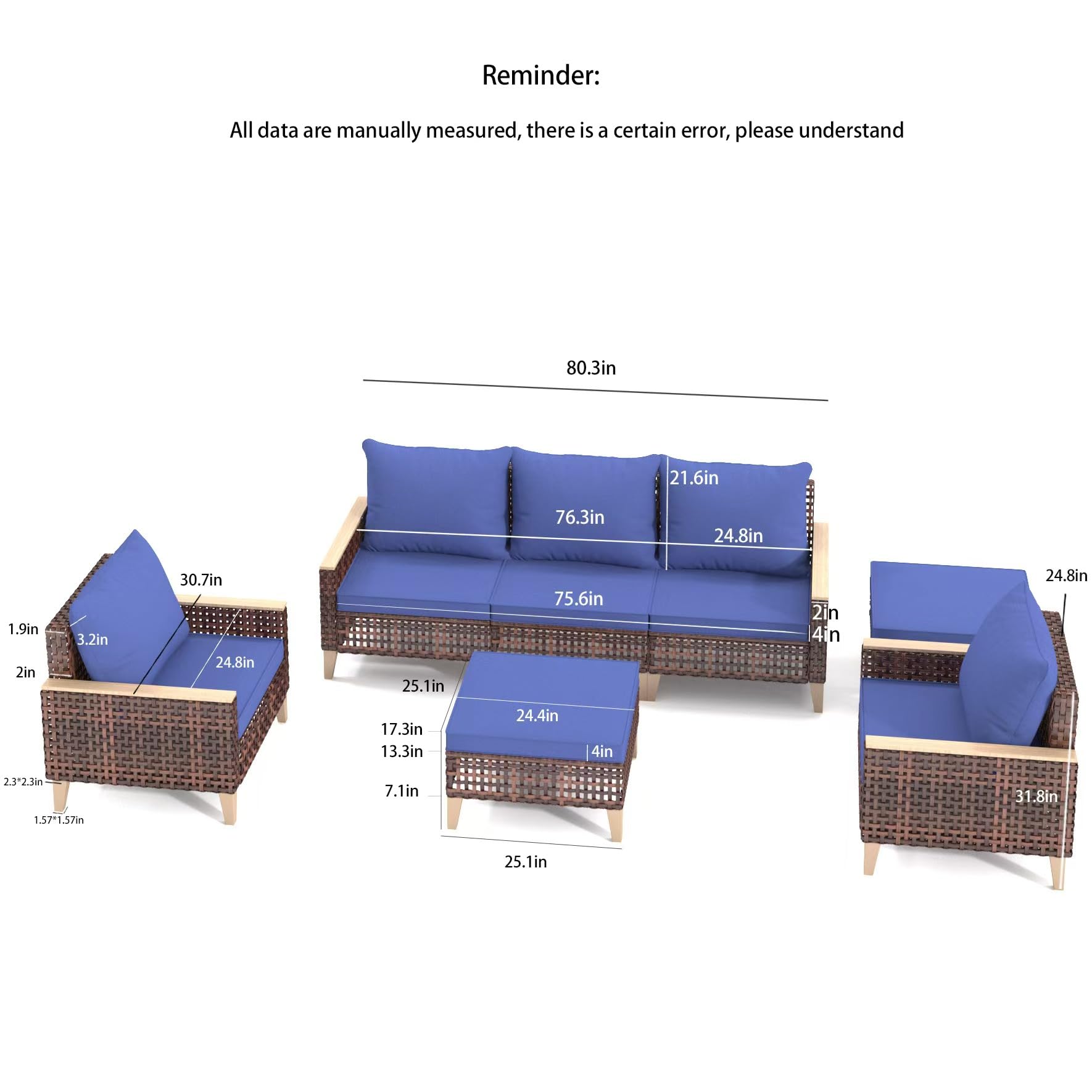 CESICIA R29-5P-BR Patio-Conversation-Sets - View #3