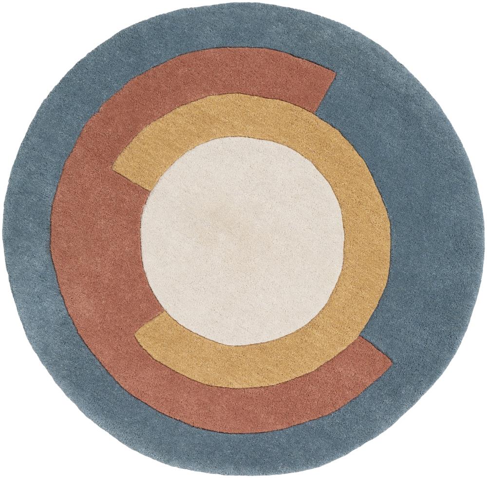 Surya BCK1005-3RD Beck Teal Round Indoor Geometric Moroccan Handcrafted Area Rug