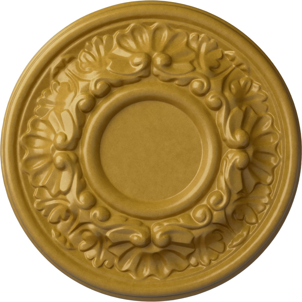 Ekena Millwork CM07ODIGS Odessa 7.5-in W x 7.5-in L Painted Iridescent Gold Polyurethane Whole Ceiling Medallion