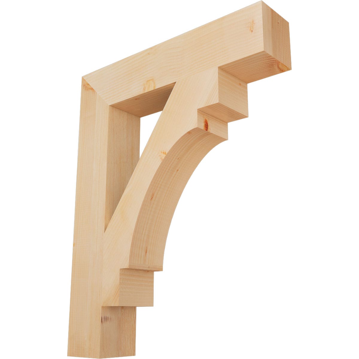 Ekena Millwork BKT06X30X38MRC05SDF Merced block smooth 5-1/2-in x 30-in x 38-in Douglas fir Brown Wood Standard bracket