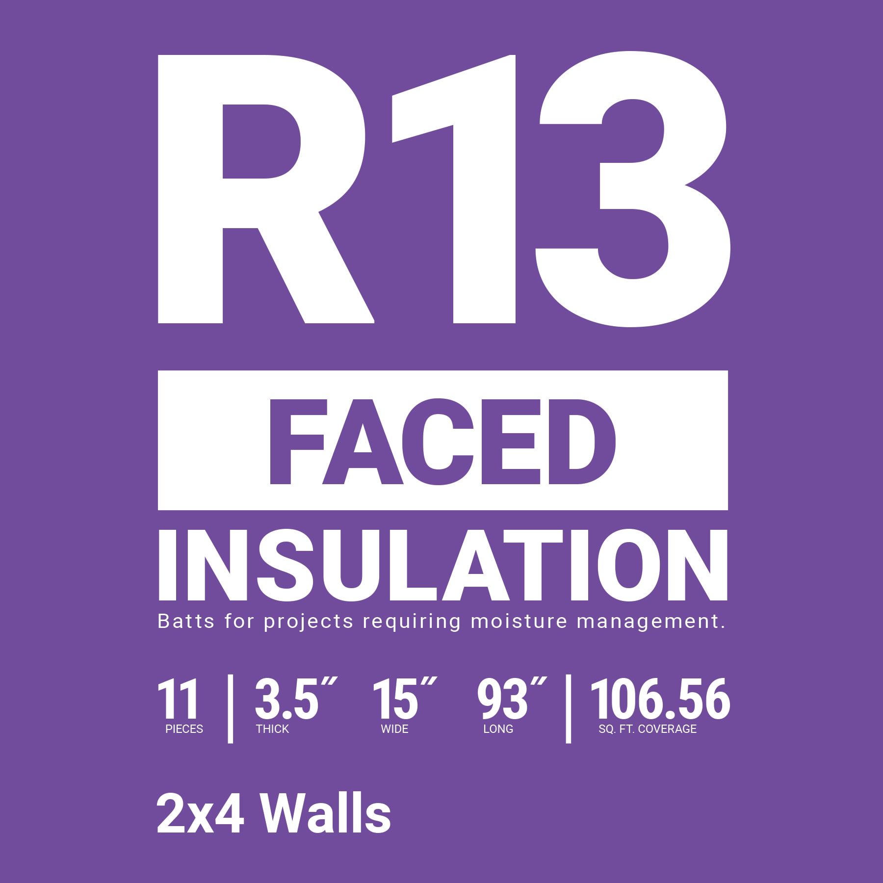 R13 Kraft Fiberglass Insulation, 40 Sq. Ft. Coverage, 3.5 x 15-In. x 32-Ft.  Roll