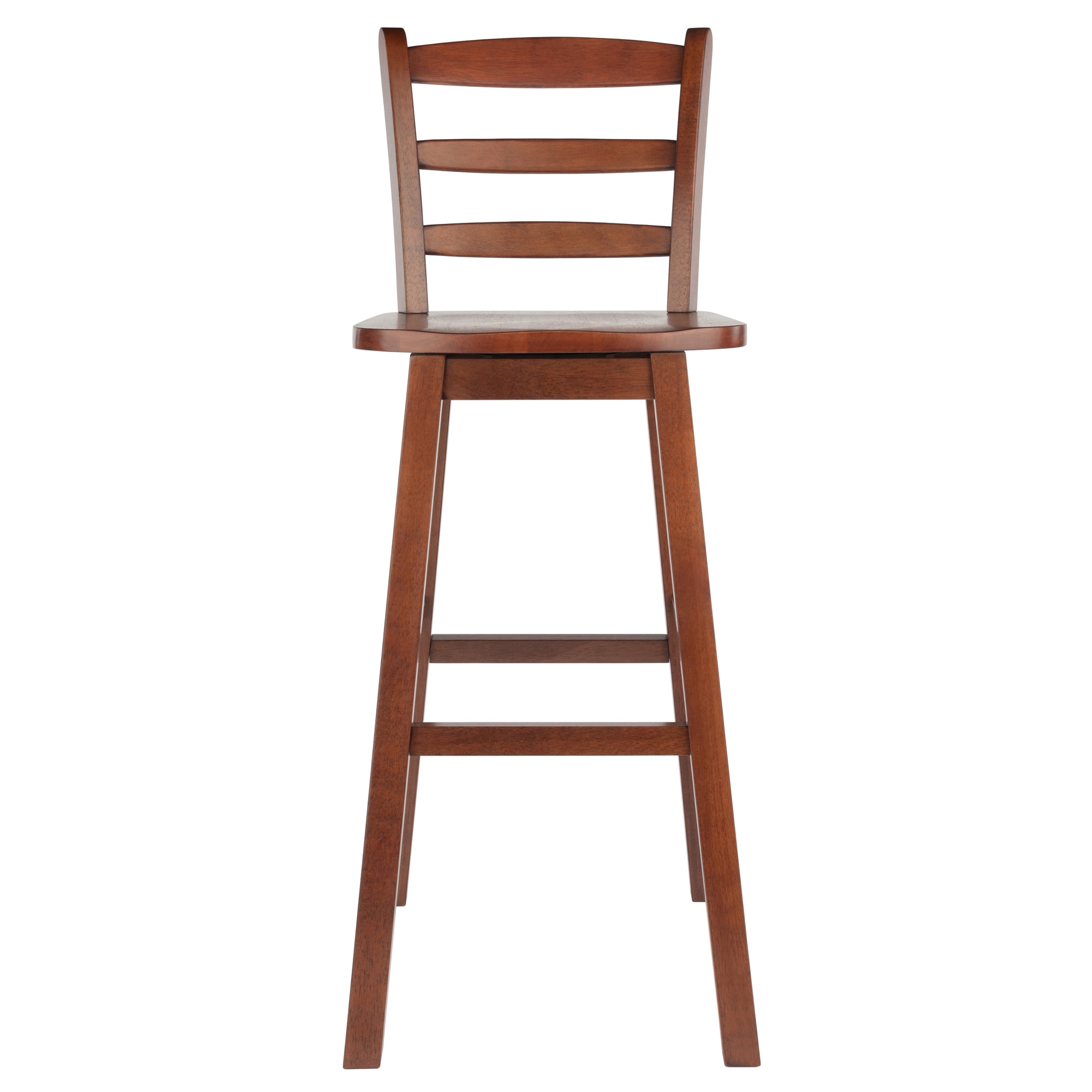 Winsome Scalera 16" Walnut Swivel Ladder Back Barstool