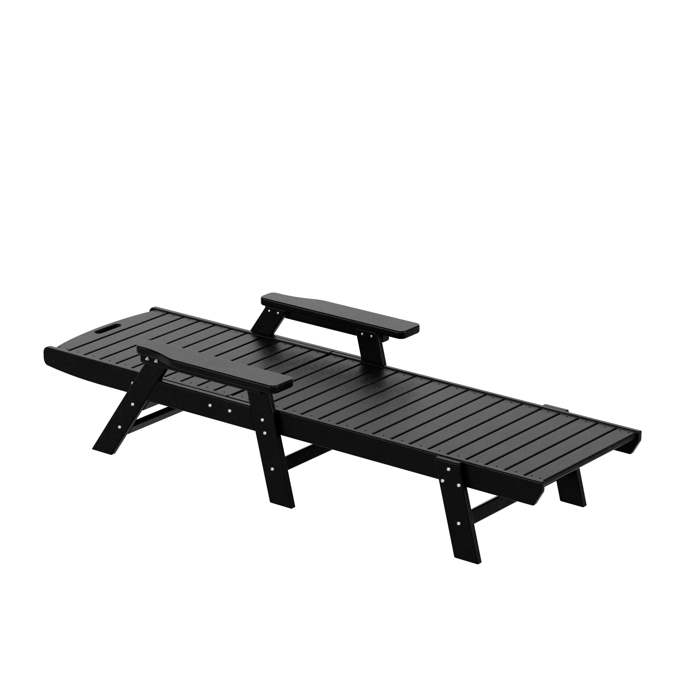 Laguna Black Plastic Outdoor Chaise Lounge Set