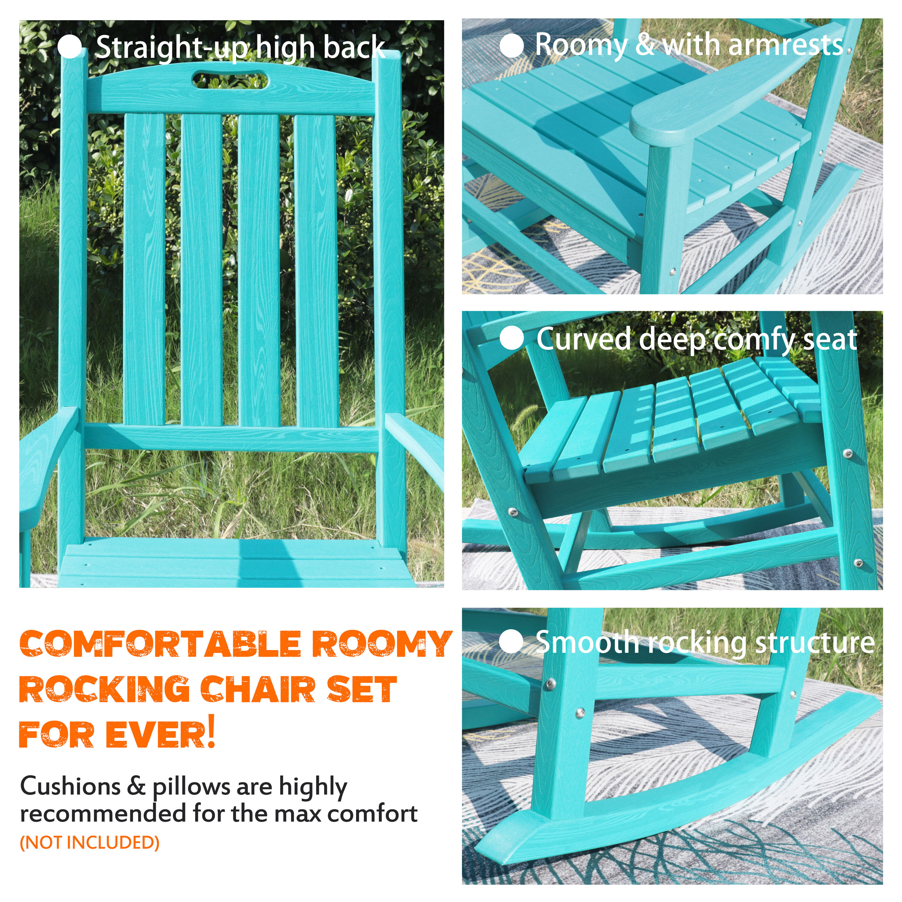 VEIKOUS PG0207-HDPE-BU-1 Patio-Chairs - View #7
