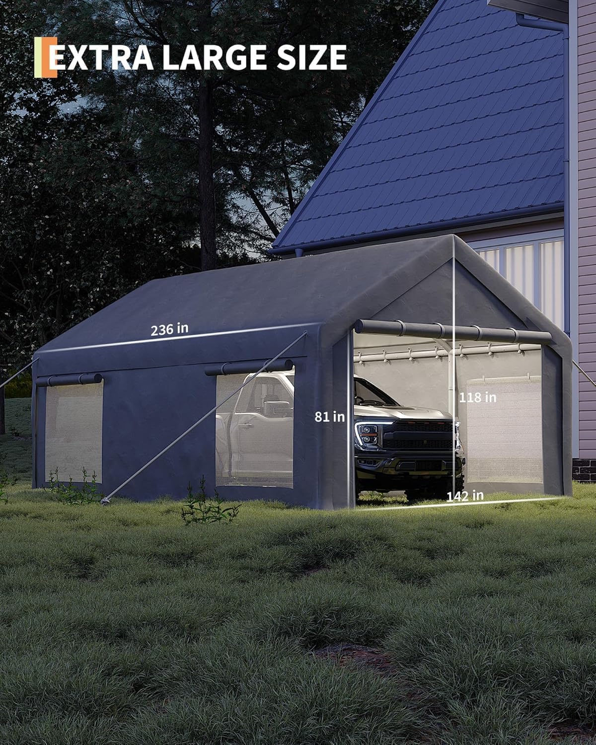 Qeetex DYQ-PHO-3356BUBT Carport-Covers - View #2