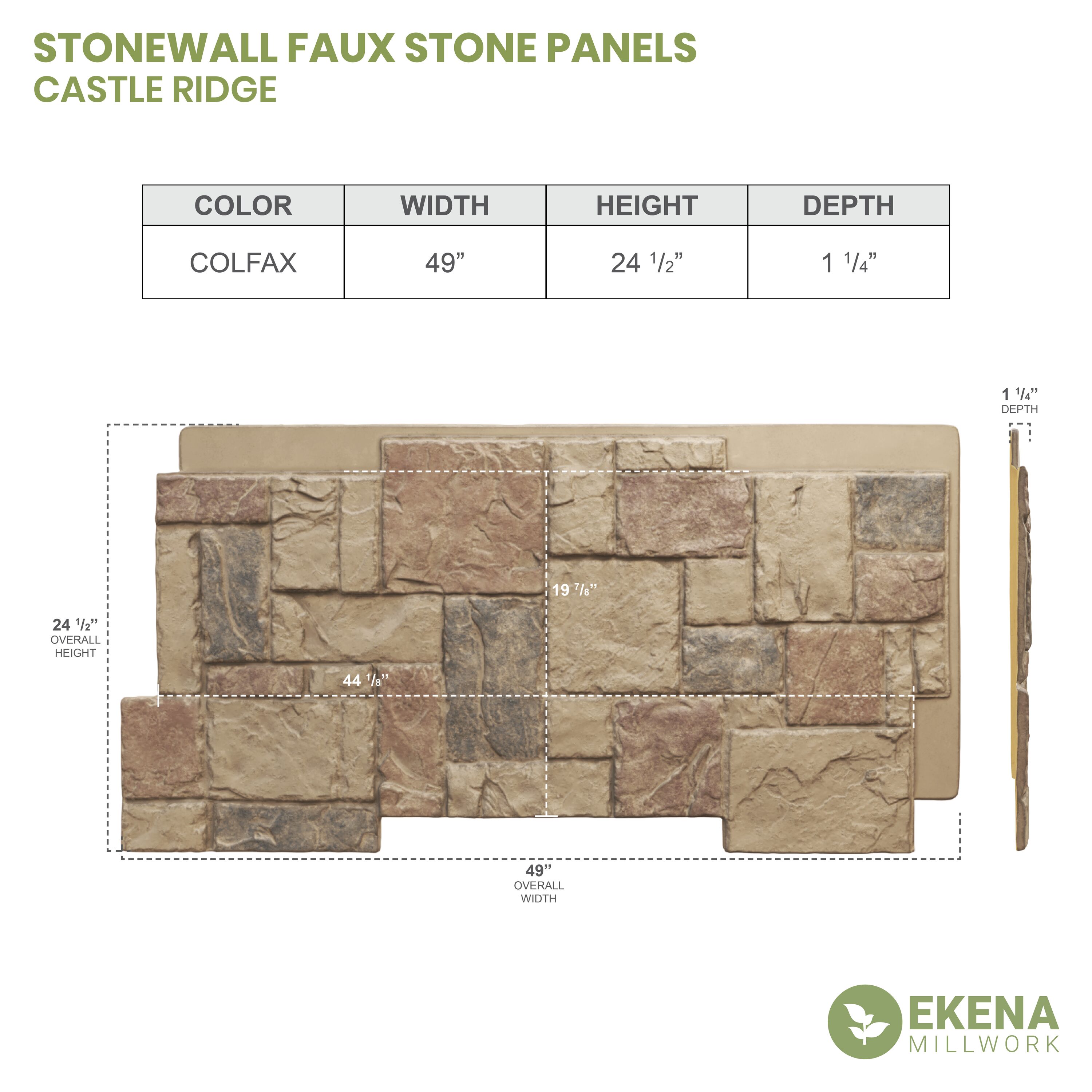 Ekena Millwork PNU24X48CRCO Stone-Veneer - View #18