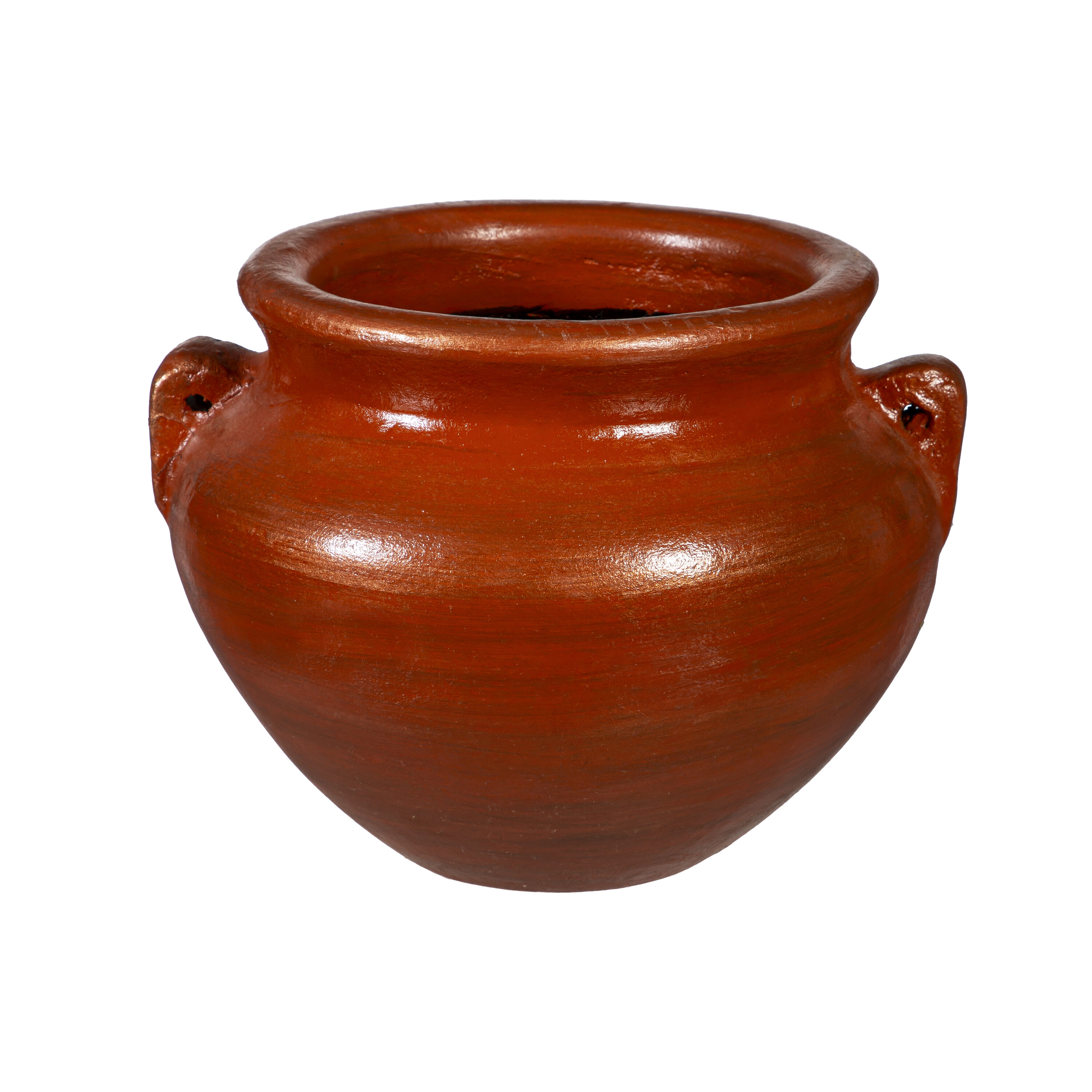 Style Selections ZLW84G2452G Urn 12.5-in W Small Bronze Clay Indoor/Outdoor Planter with Drainage Holes
