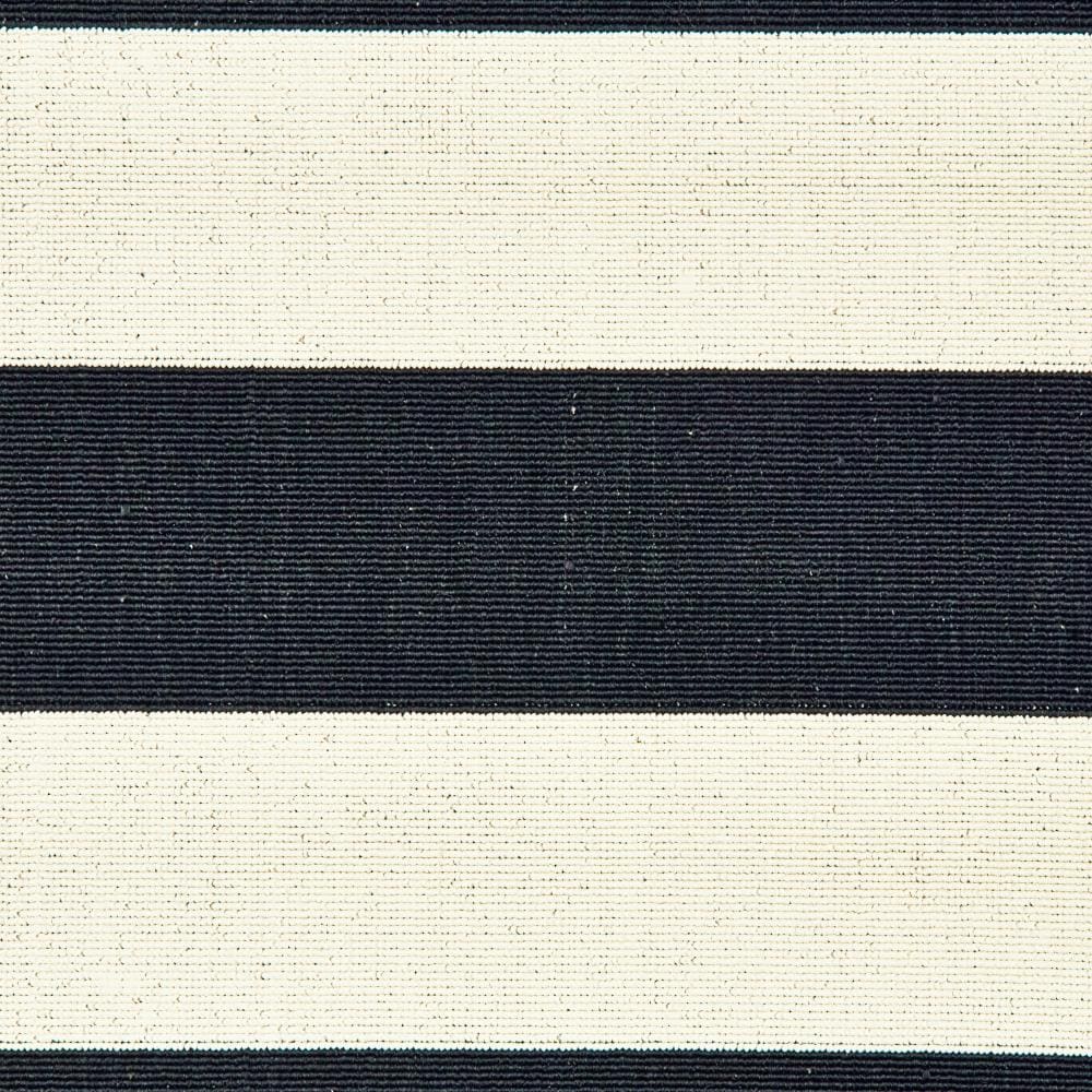 8'x11' Outdoor Rug-Black & White Cabana Stripe