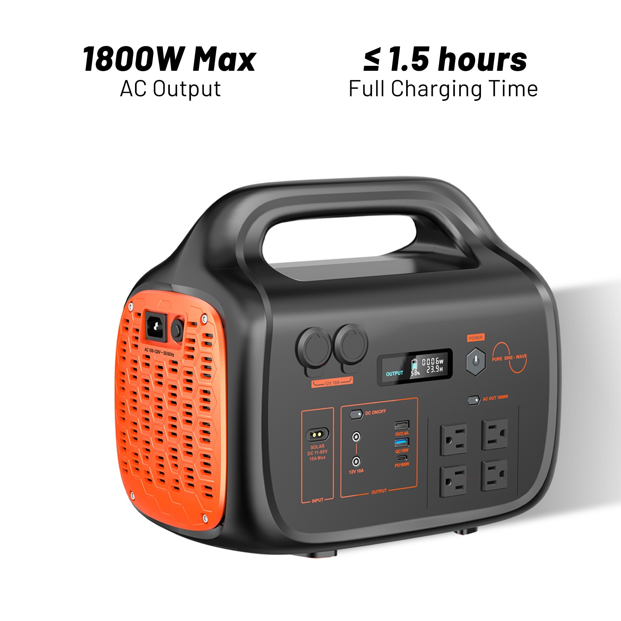 LUXEYARD 1800W Portable Power Station LiFePO4 1024Wh 3000 Plus Cycles 0.02s UPS Fast Charging Home RV Backup Emergency Power #DS-Y-CN-004