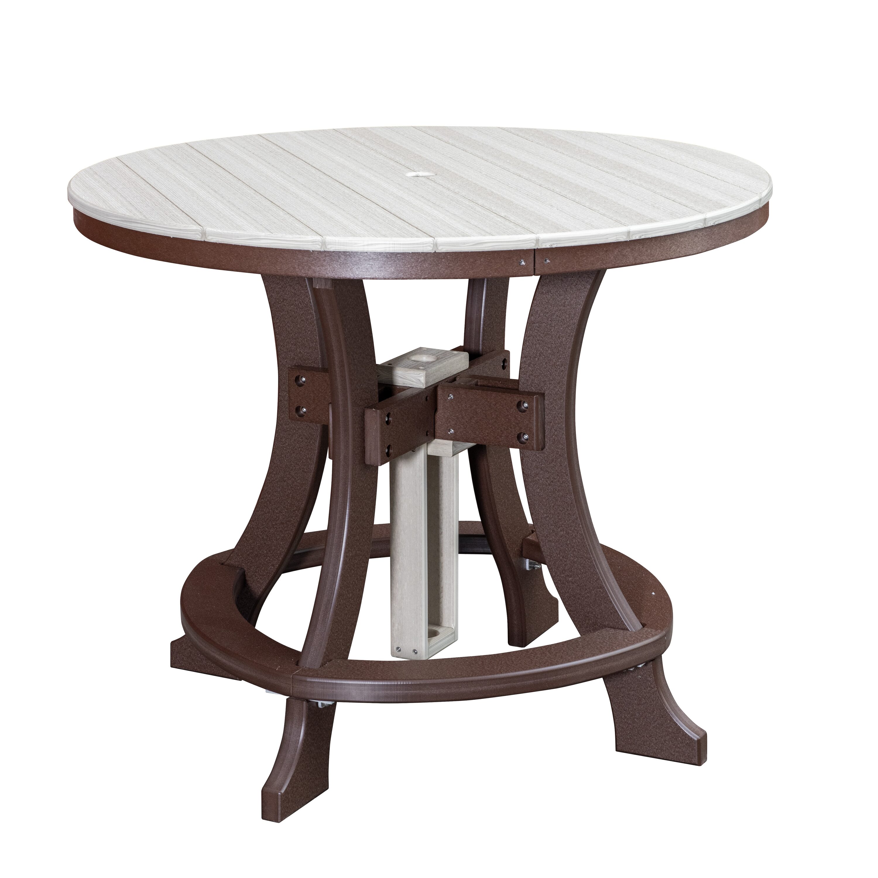 American Furniture Classics Adirondack Round Outdoor Counter Table 44-in W x 44-in L with Umbrella Hole