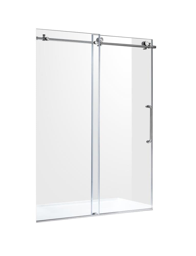 ANZZI Leon Brushed Nickel 60-in x 76-in Frameless Sliding Shower Door in  the Shower Doors department at