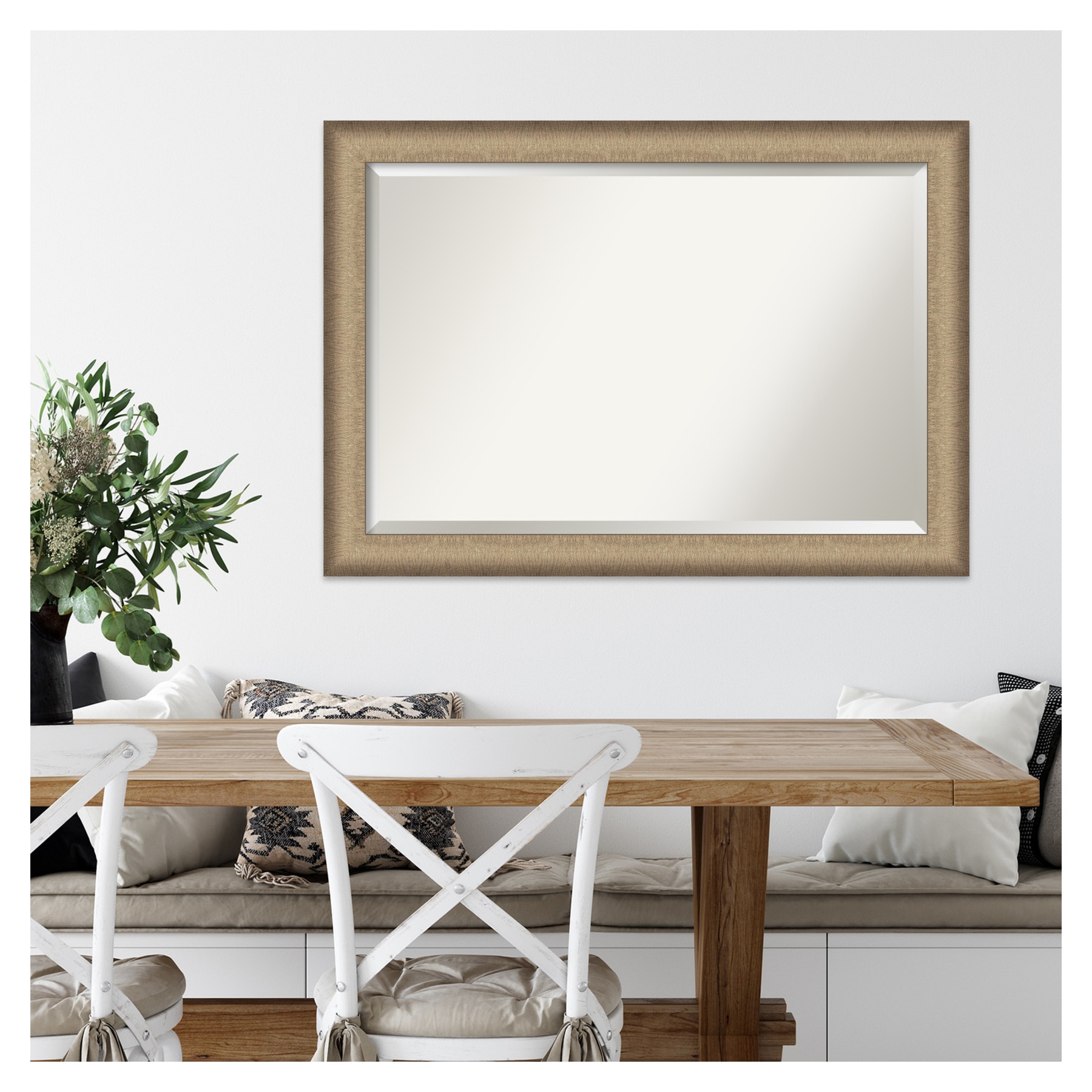 Elegant Brushed Bronze Rectangular Wall Mirror 40.75" x 28.75"